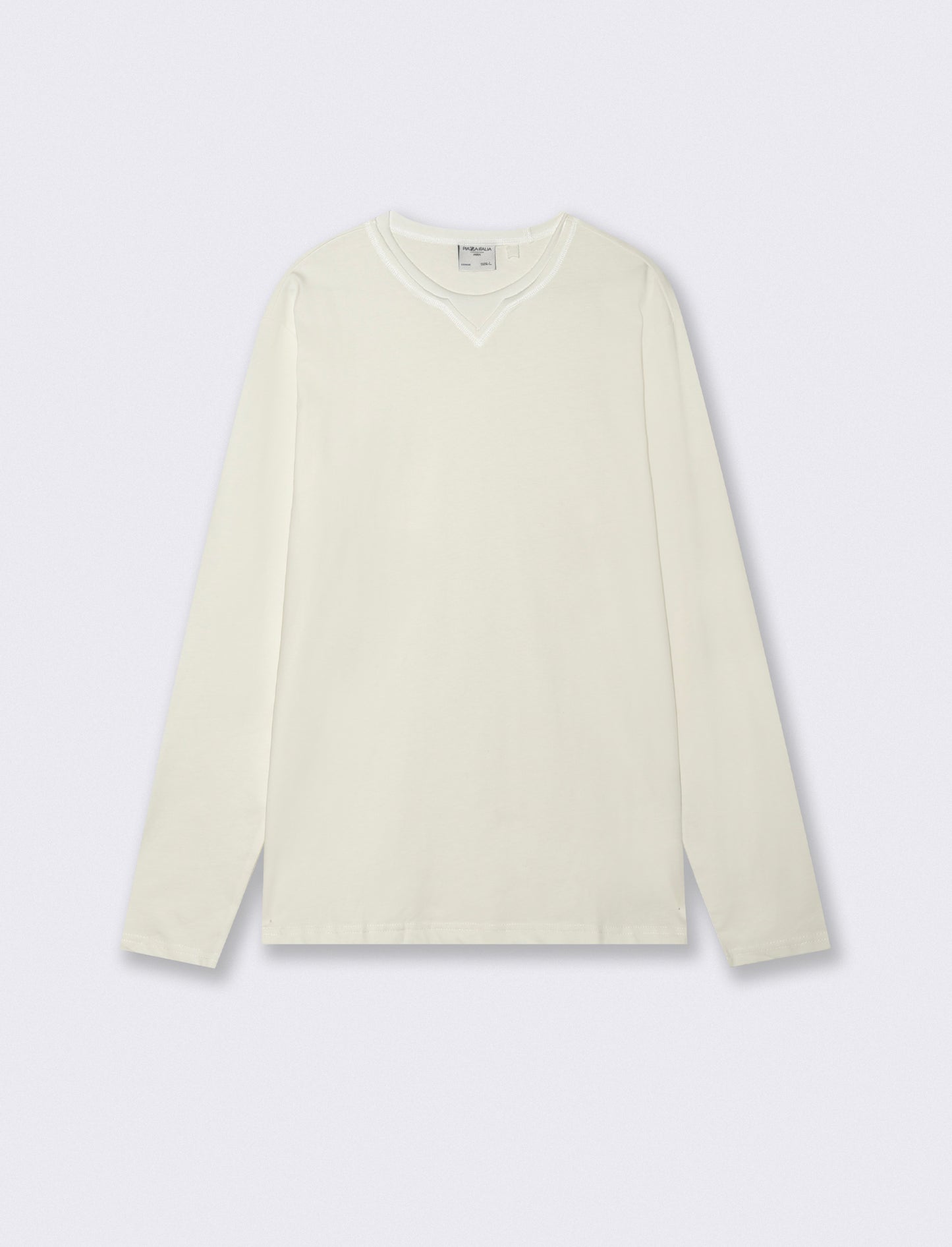 T-shirt finto doppio collo regular fit - Bianco