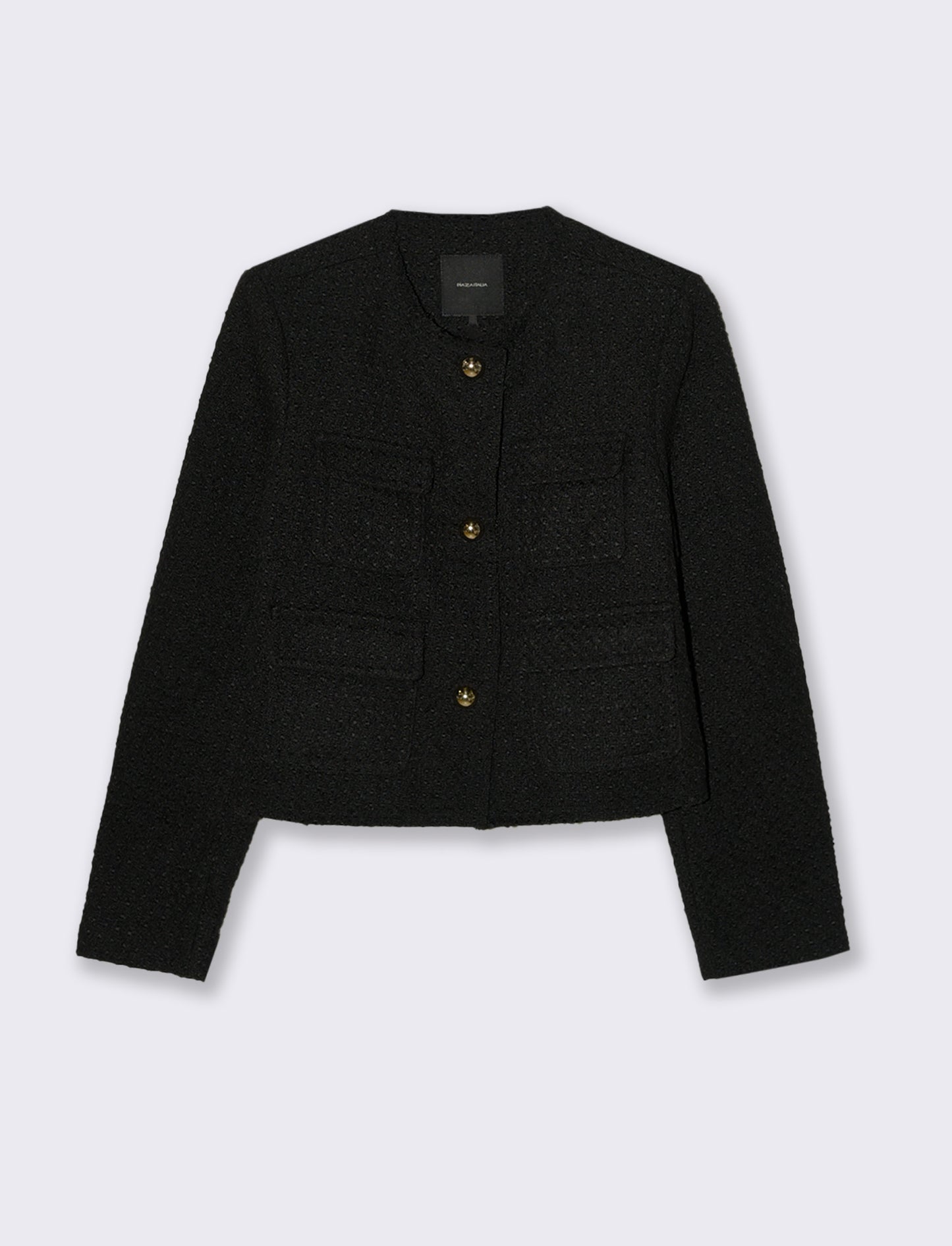 GIACCA CON BOTTONI METALLO COLOR ORO - Nero