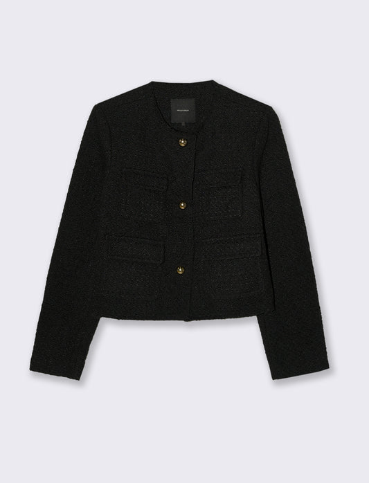 GIACCA CON BOTTONI METALLO COLOR ORO - Nero