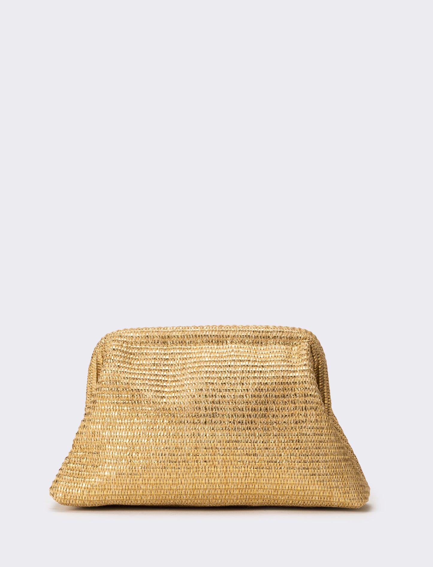 Pochette laminata donna con chiusura bacio - Oro