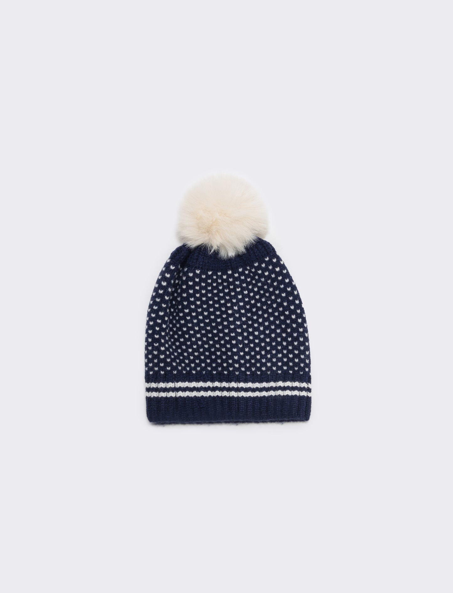 Cappello neonato con pon pon - Blu