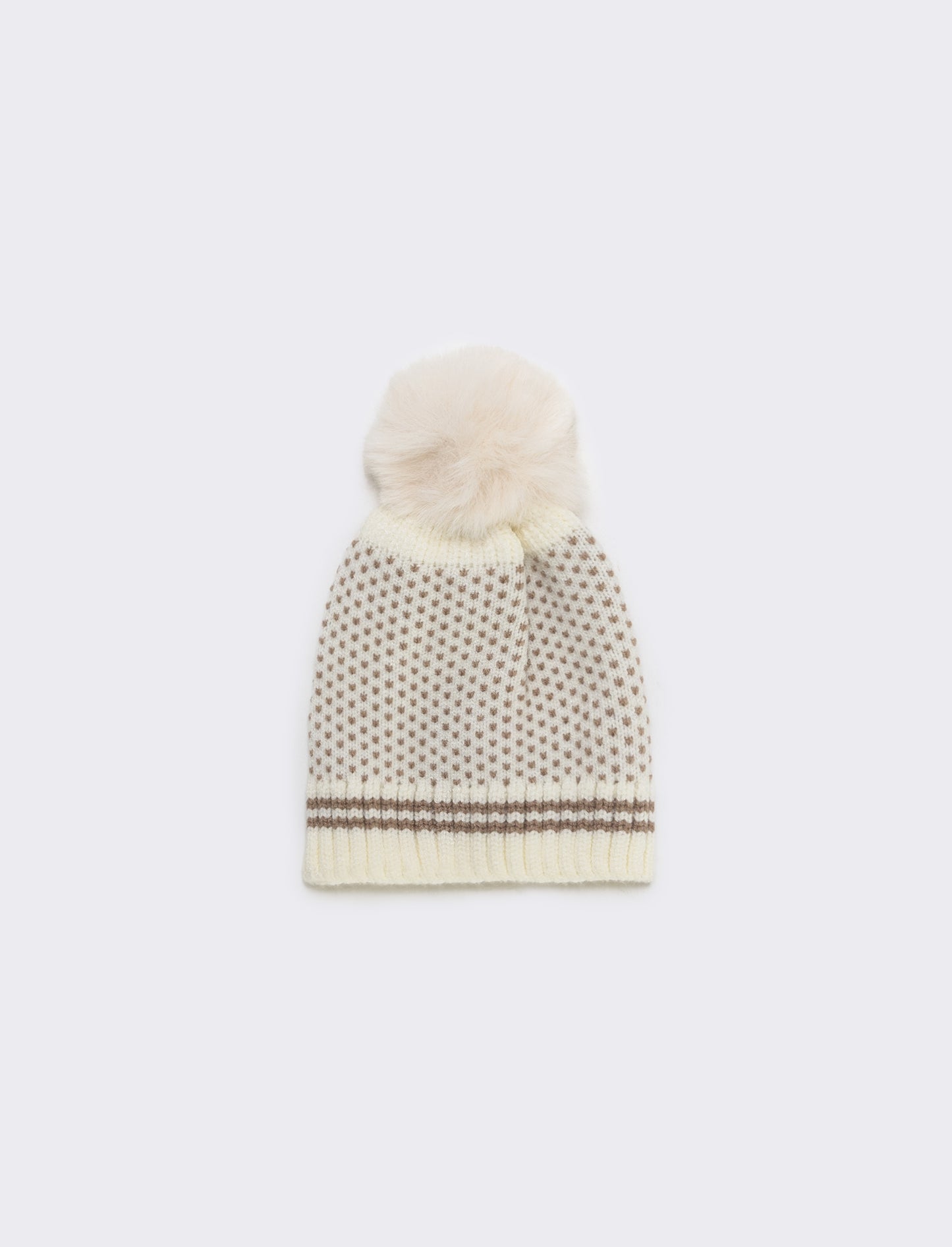 Cappello neonato con pon pon - Bianco sporco