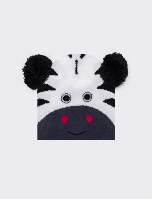 Cappello bambino stampa animali - Bianco-nero