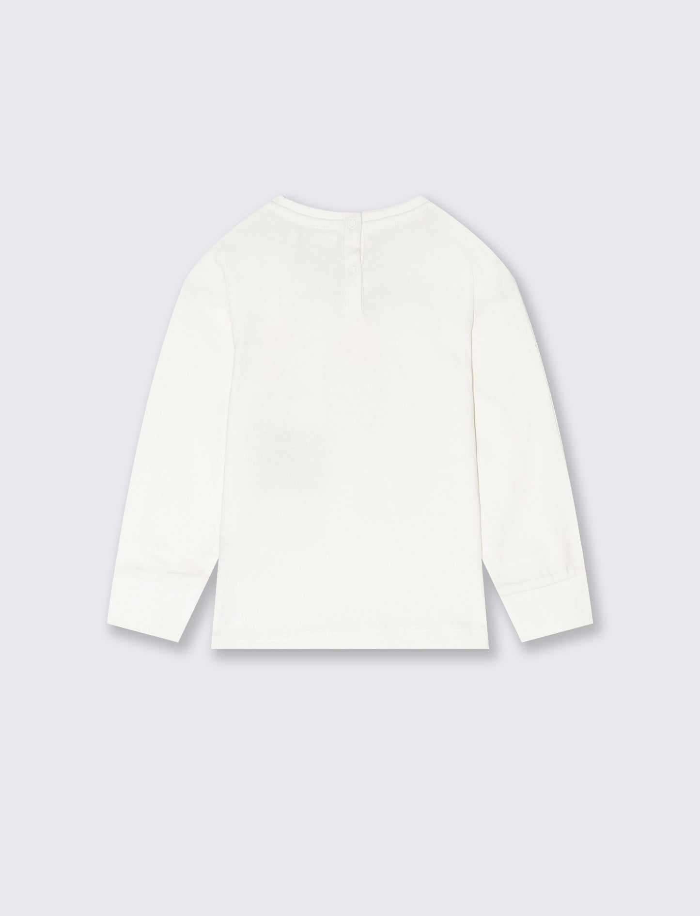 T shirt rigata con orsetto - Bianco latte