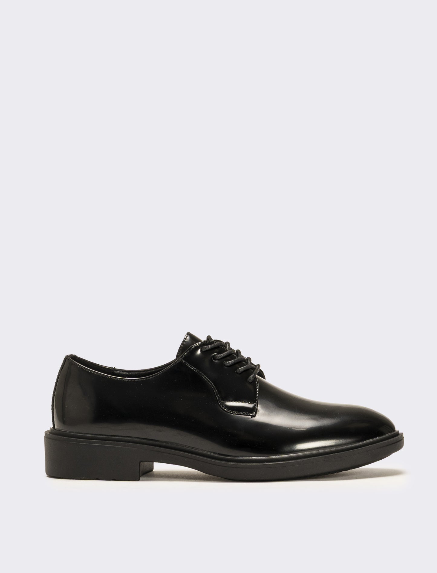 Scarpa stringata lucida da uomo - Nero