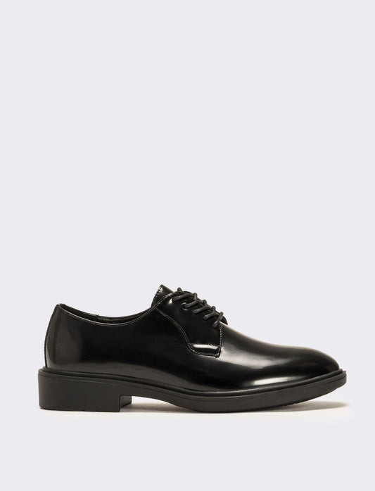 Scarpa stringata lucida da uomo - Nero