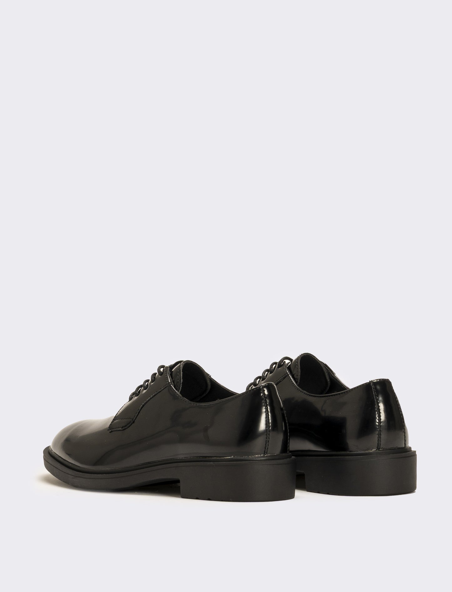 Scarpa stringata lucida da uomo - Nero