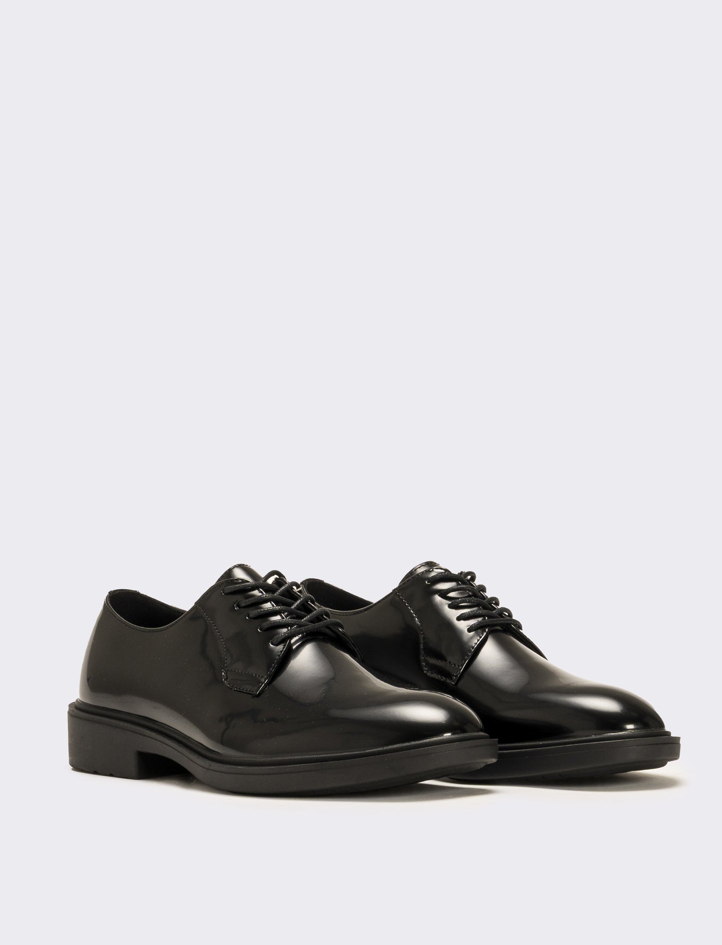 Scarpa stringata lucida da uomo - Nero