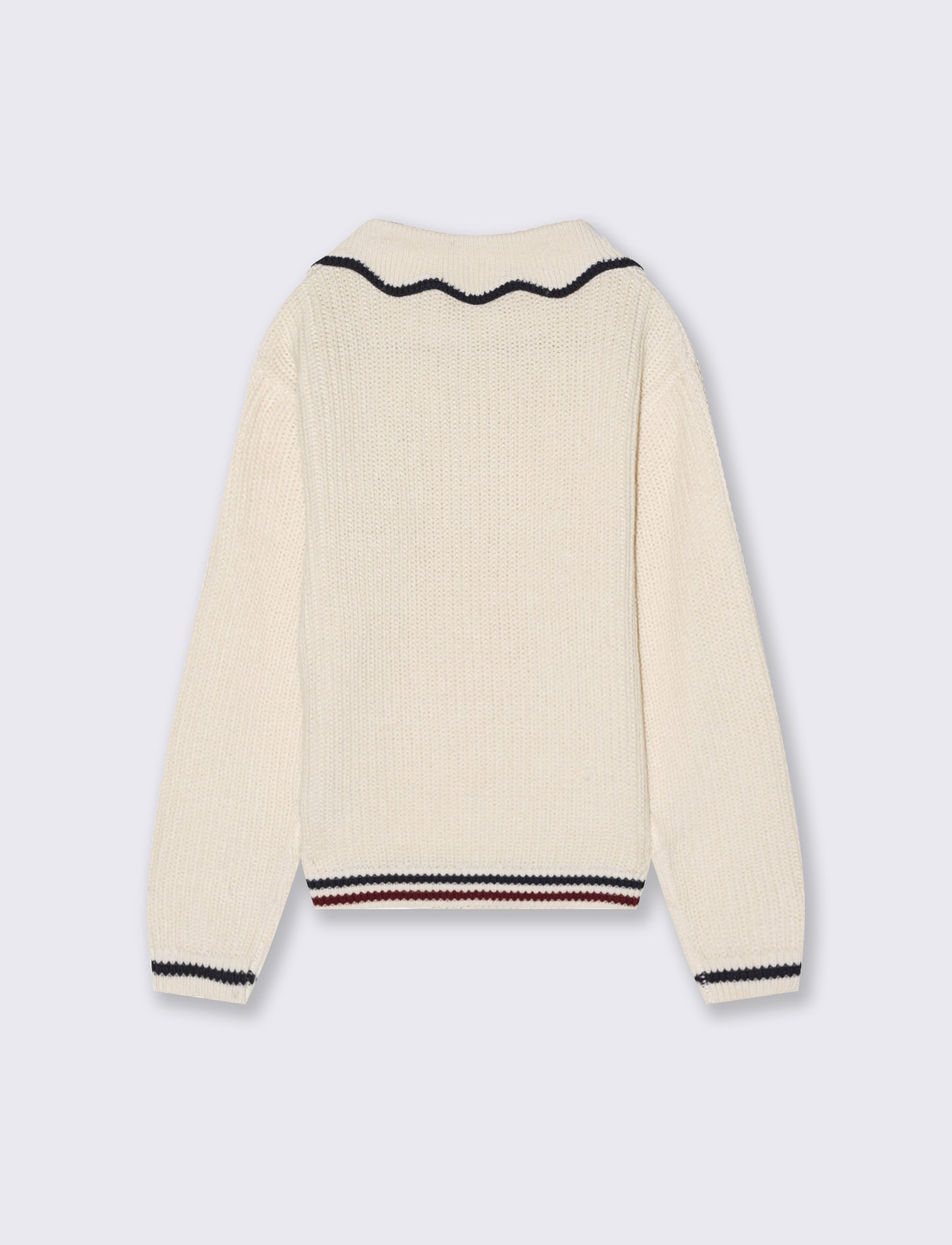 Pullover da bambina stile college. - Beige