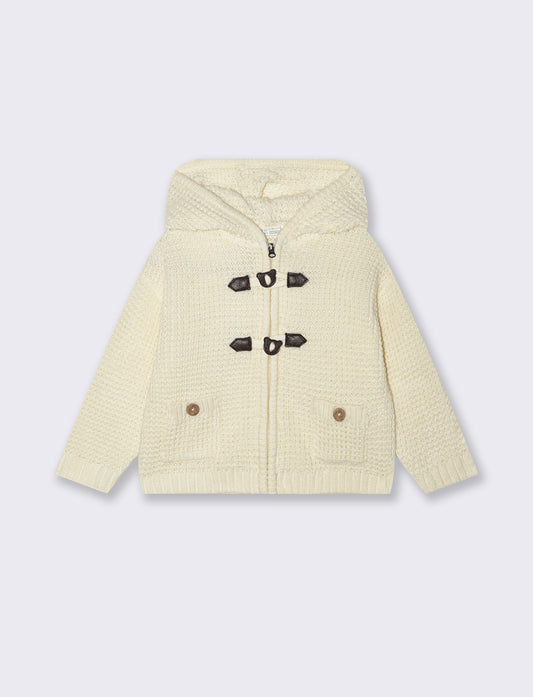 Cardigan con abbottonatura stile alamaro - Beige