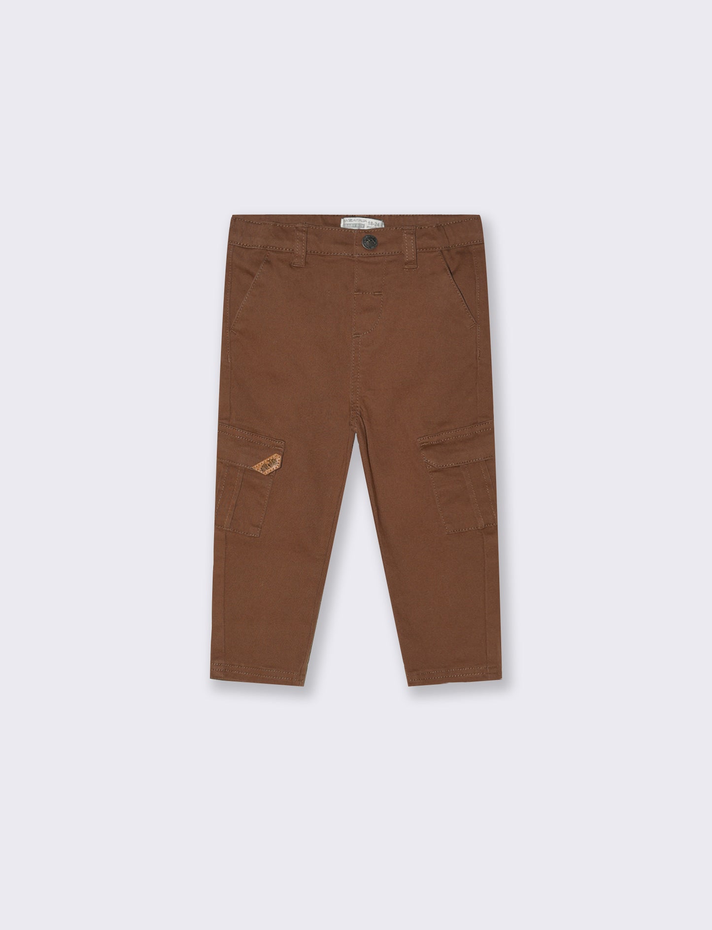 Pantaloni in twill con tasconi - Marrone