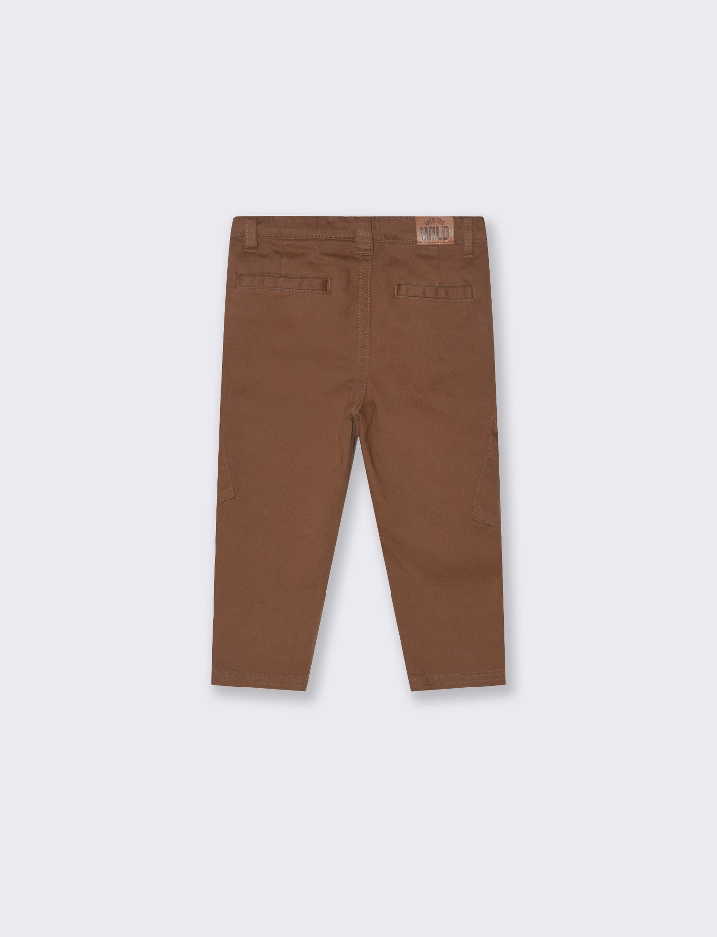Pantaloni in twill con tasconi - Marrone