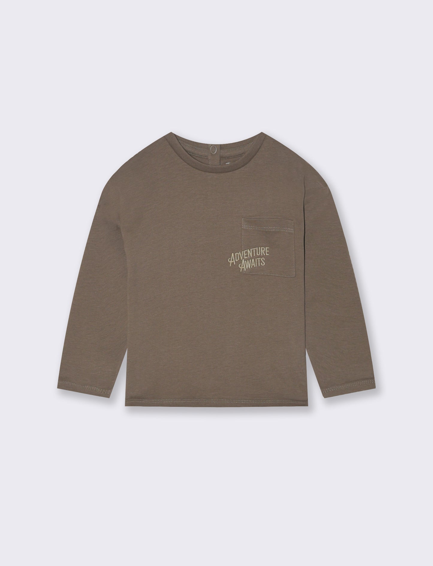 T shirt con tasca - Grigio fango