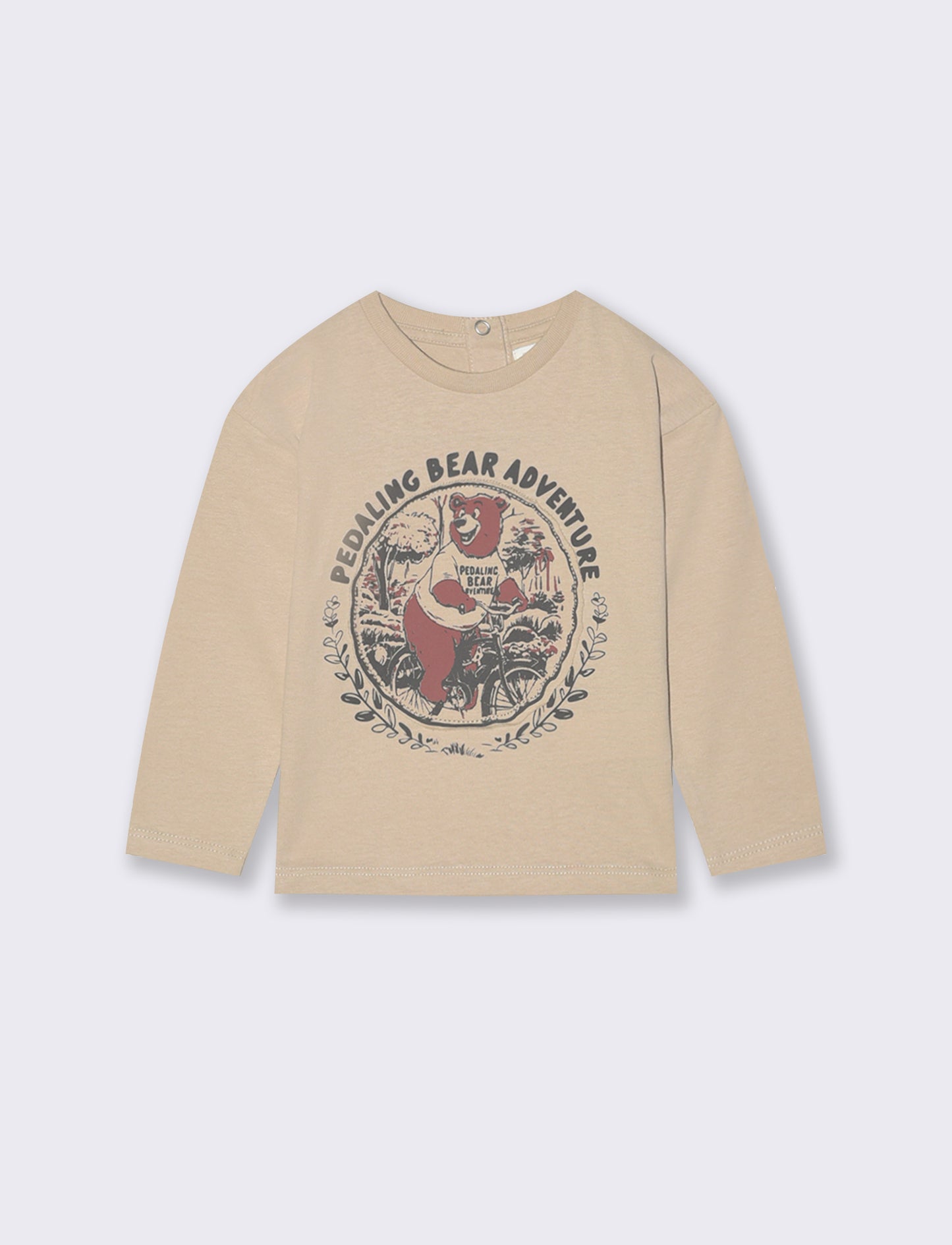 T shirt con patch applicato - Beige