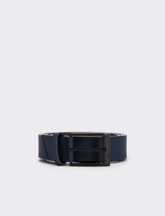 Cintura uomo casual fibbia nera opaca - Blu