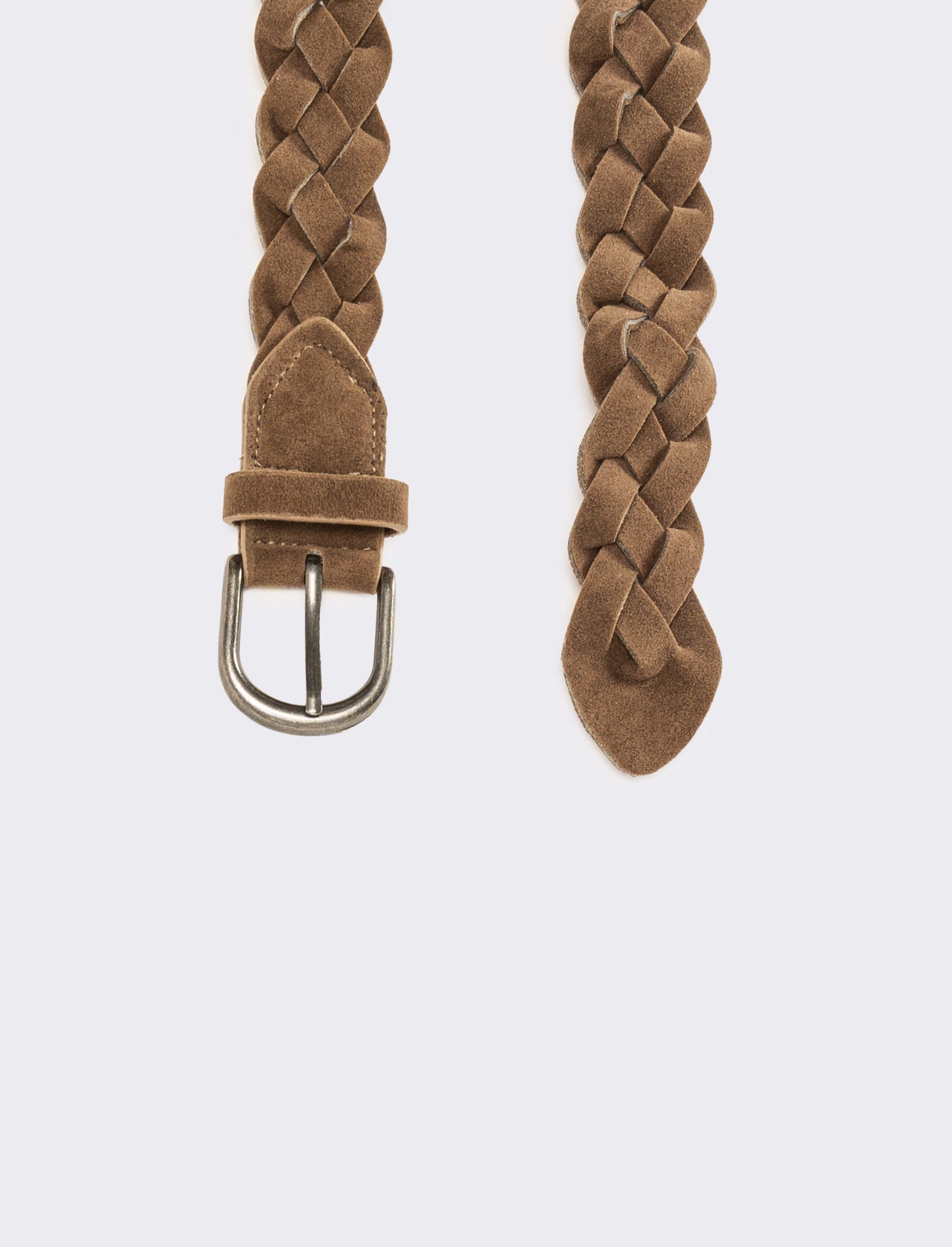 Cintura uomo intrecciata in suede - Beige