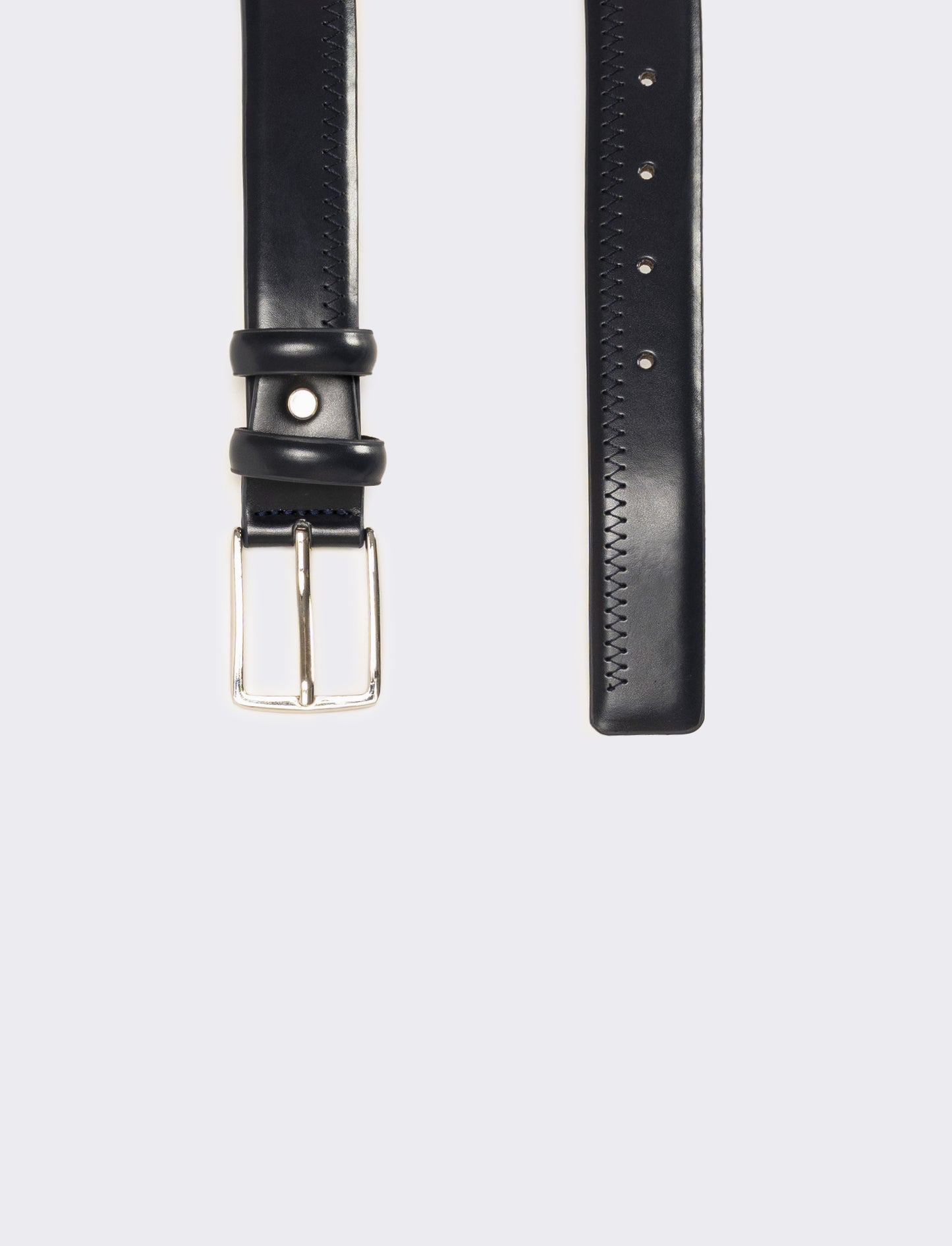 Cintura uomo zig zag con 2 passanti h 3,5 cm - Blu