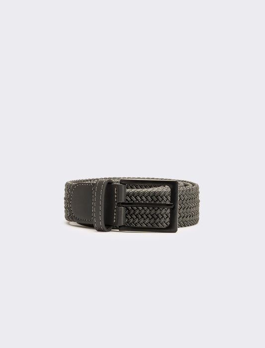 Cintura uomo fusto elastico a intreccio - Grigio