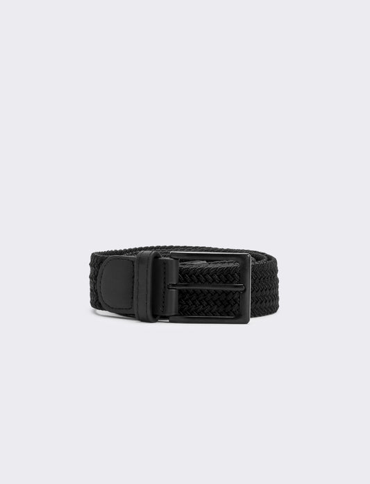 Cintura uomo fusto elastico a intreccio - Nero
