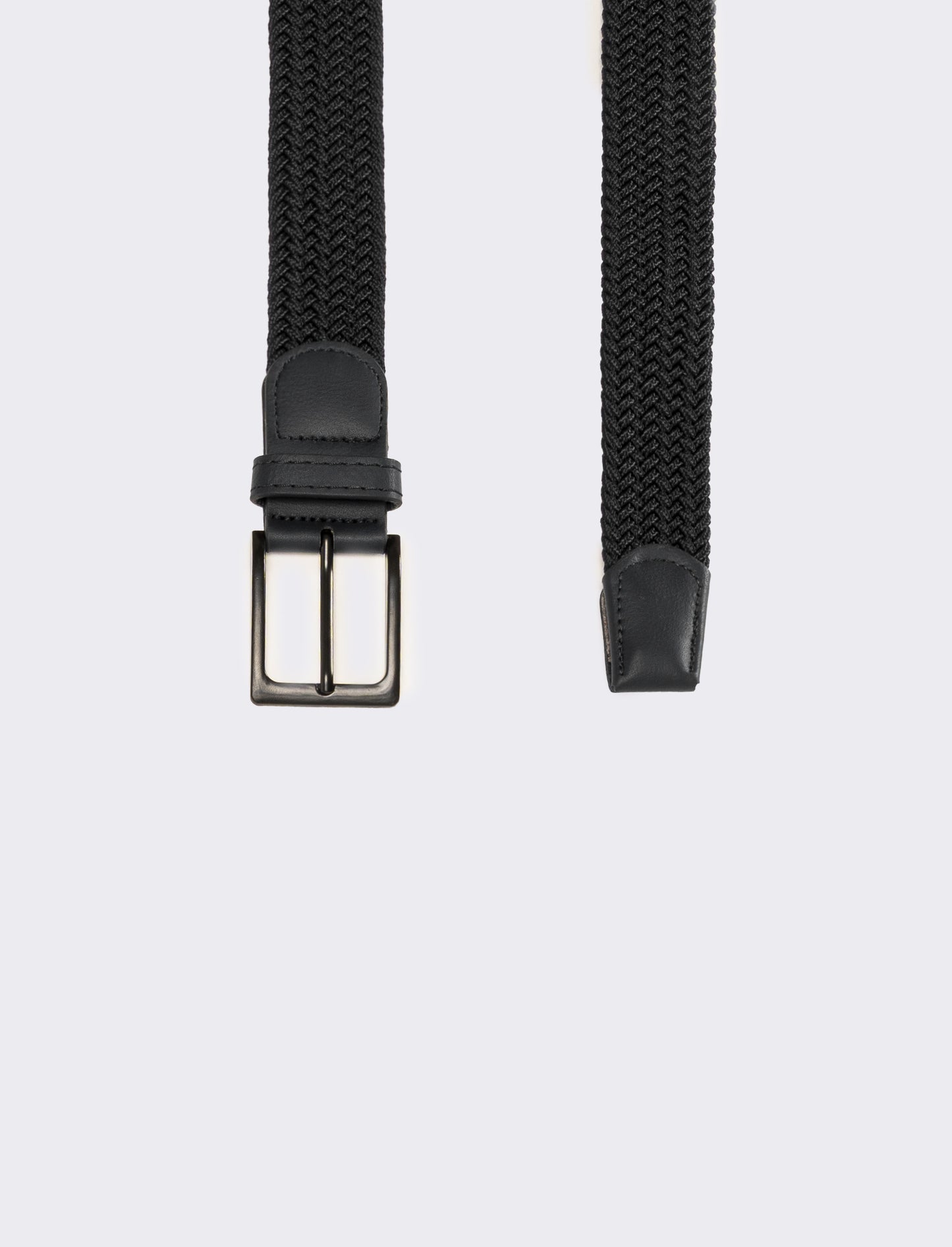 Cintura uomo fusto elastico a intreccio - Nero