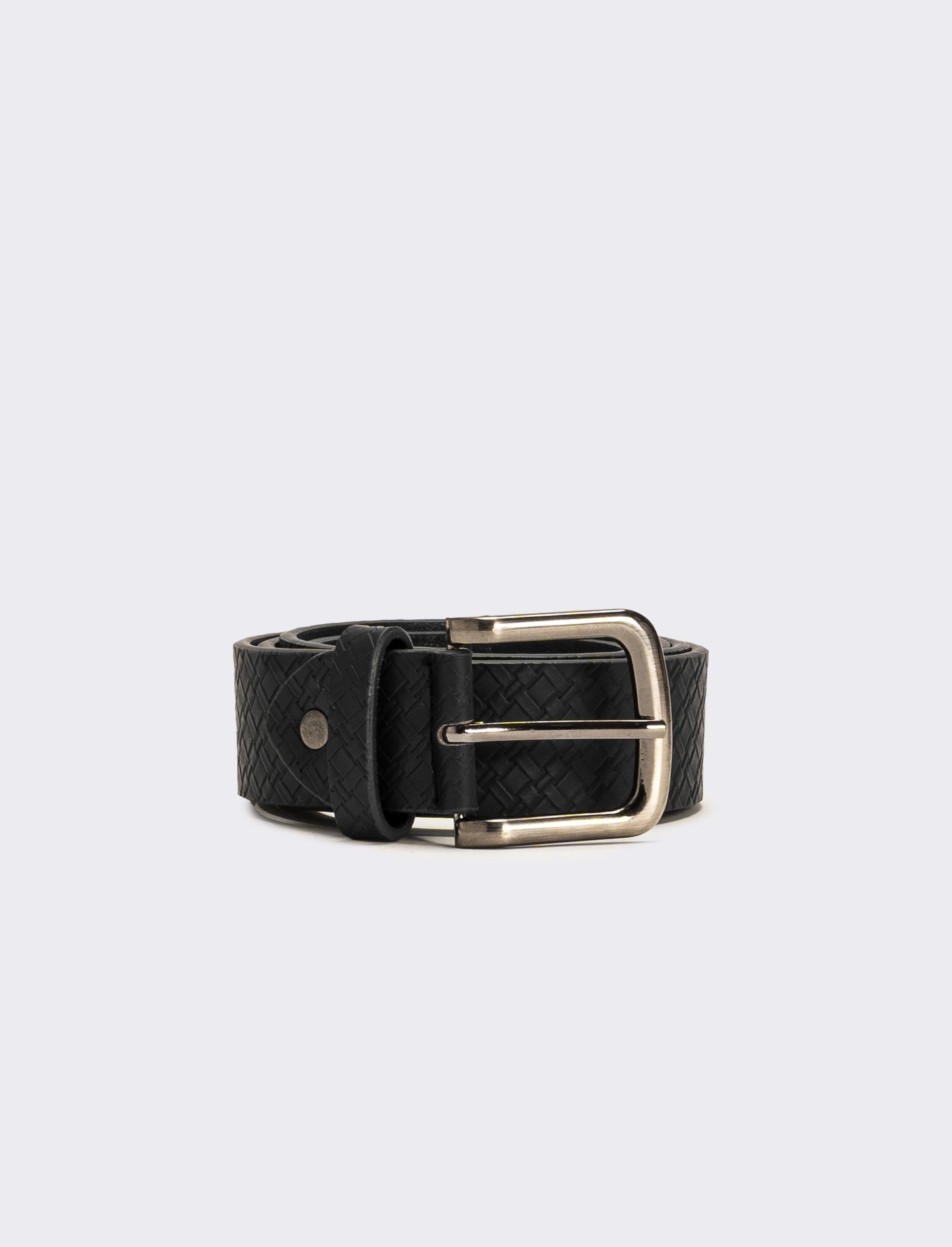 Cintura uomo stampa intrecciata h 3,5 cm - Nero