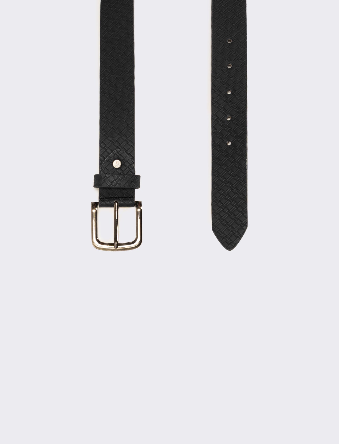 Cintura uomo stampa intrecciata h 3,5 cm - Nero