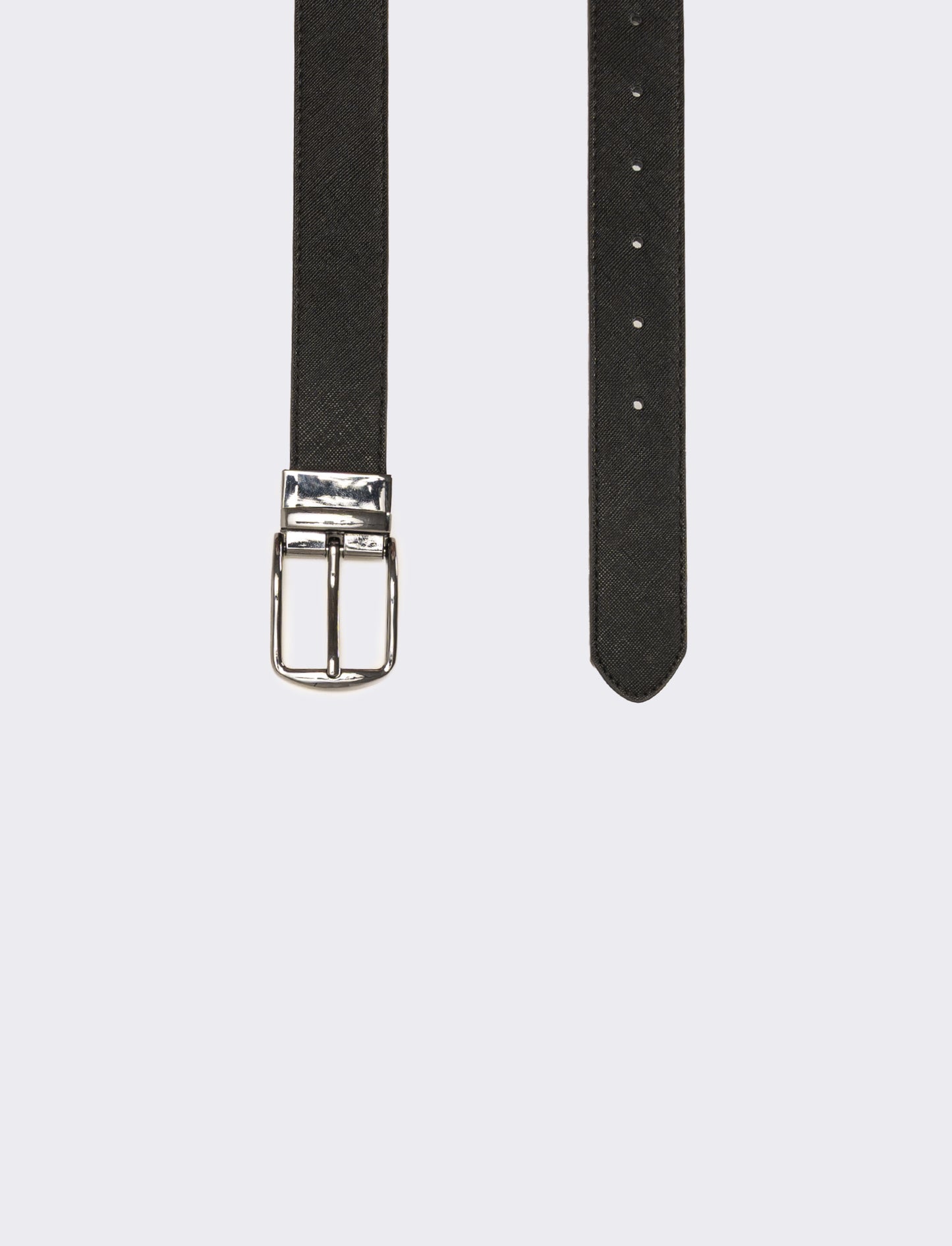 Cintura uomo double face saffiano e liscia - Blu-nero
