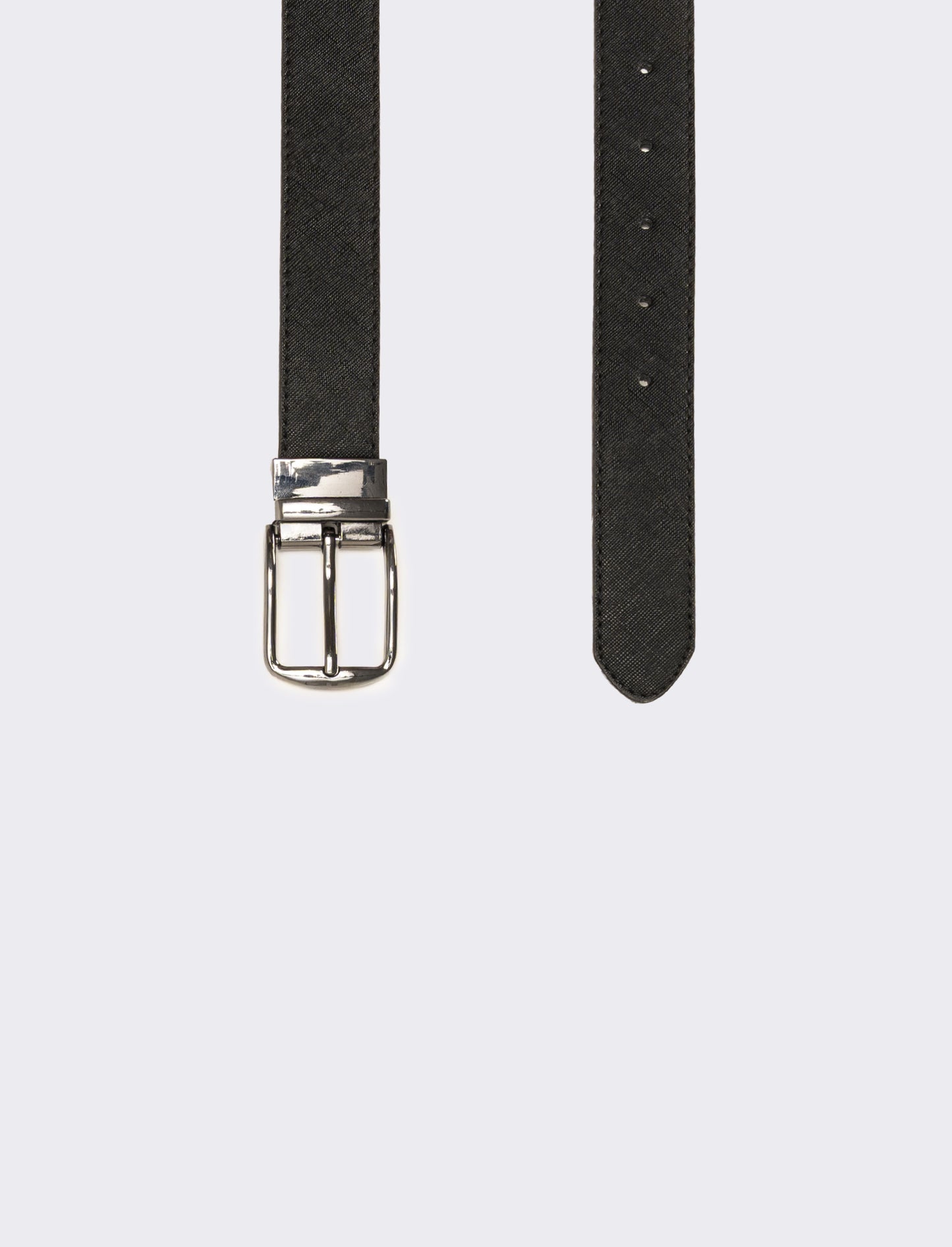 Cintura uomo double face saffiano e liscia - Moro