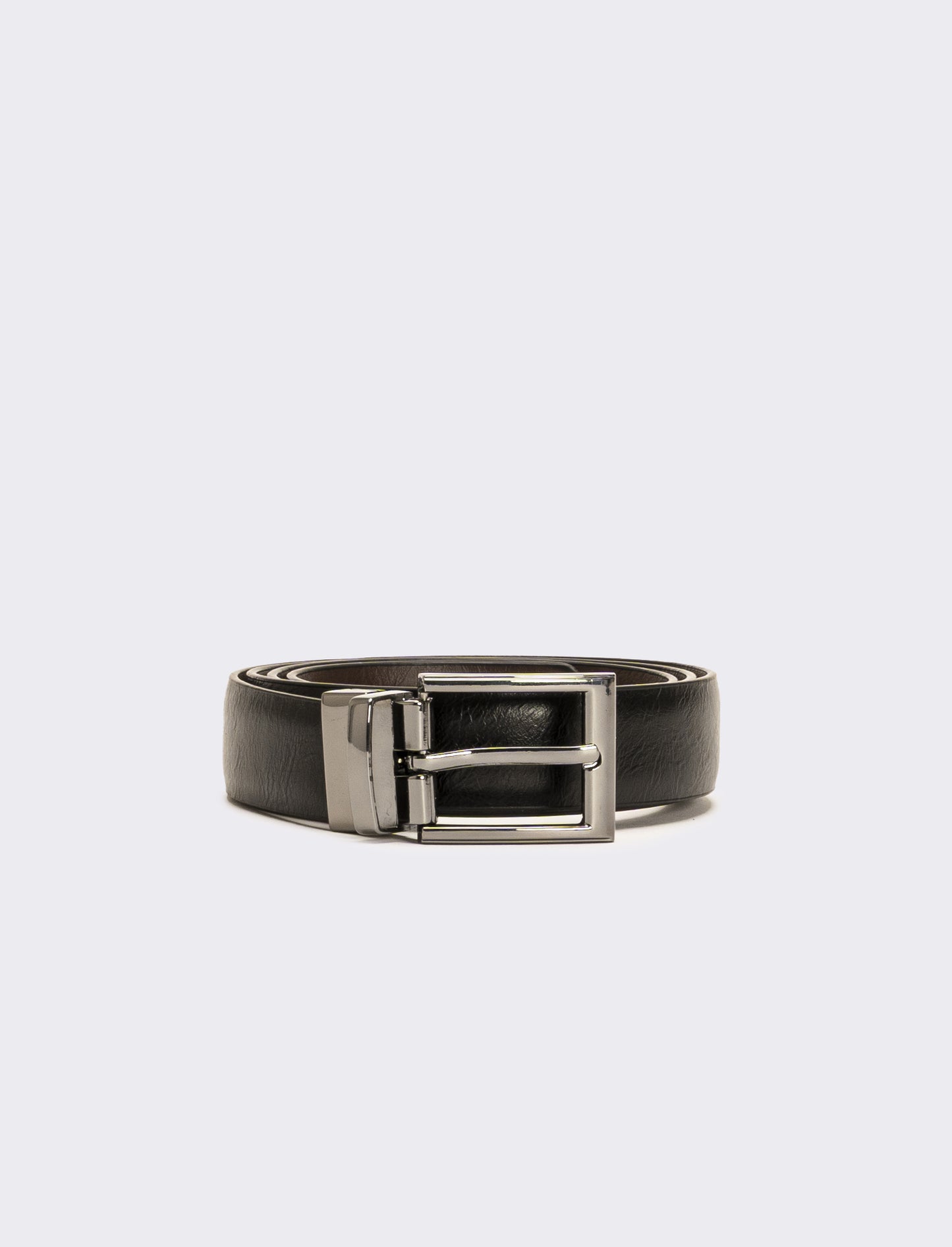 Cintura lucida double face h 3 cm - Nero