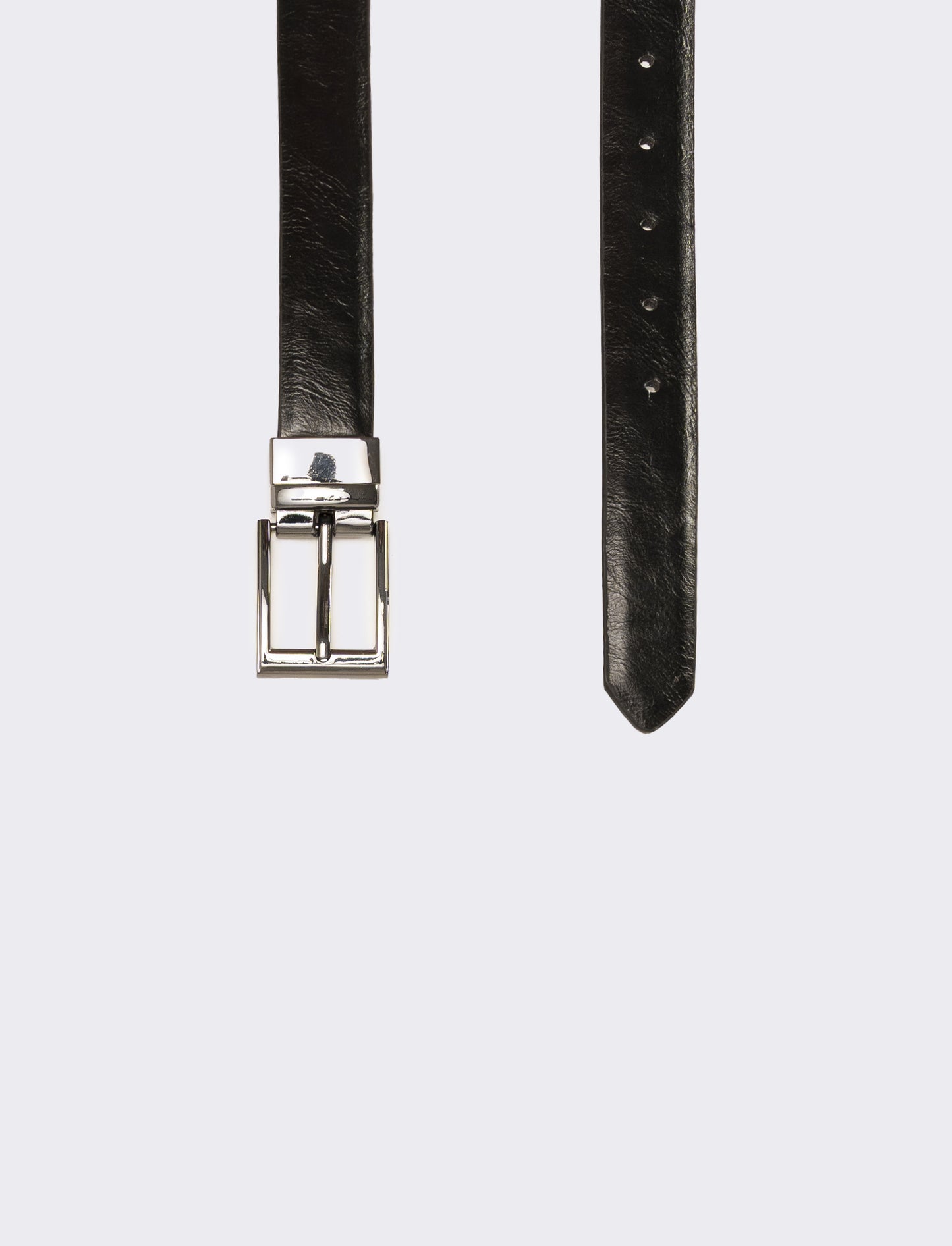 Cintura lucida double face h 3 cm - Nero