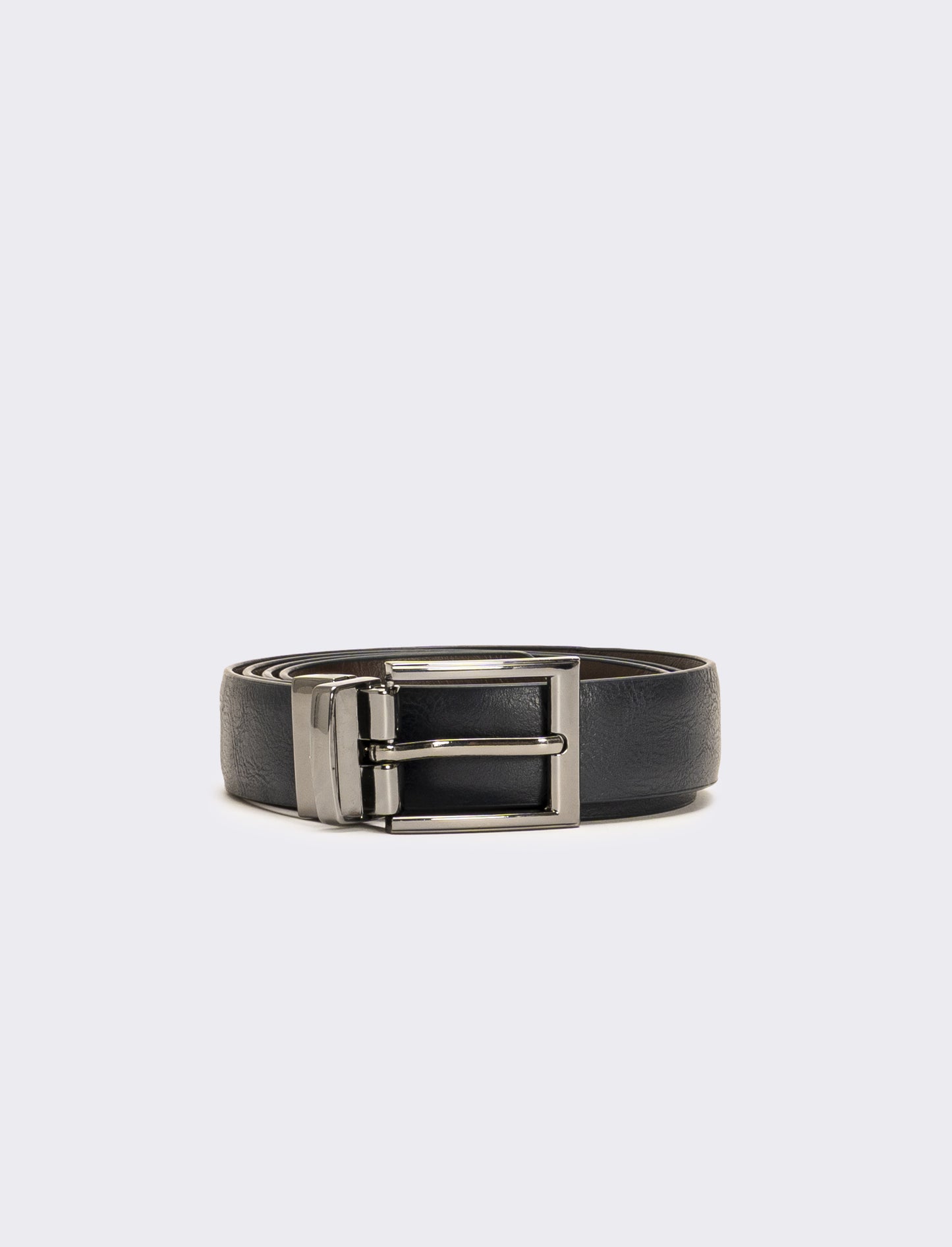 Cintura lucida double face h 3 cm - Blu