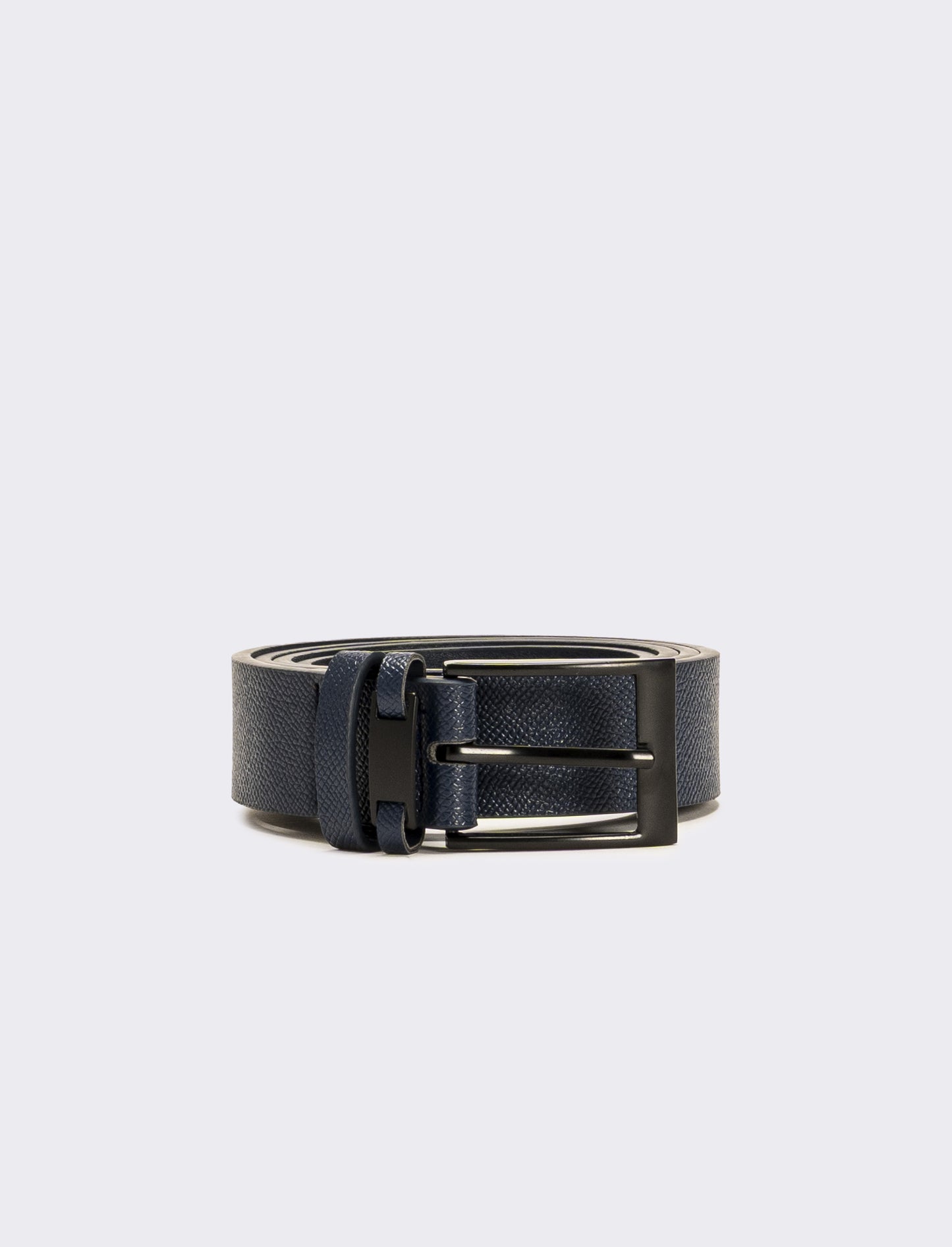 Cintura uomo doppio passante opaca - Blu