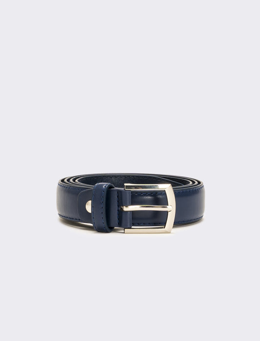 Cintura uomo classica bombata h 3 cm - Blu