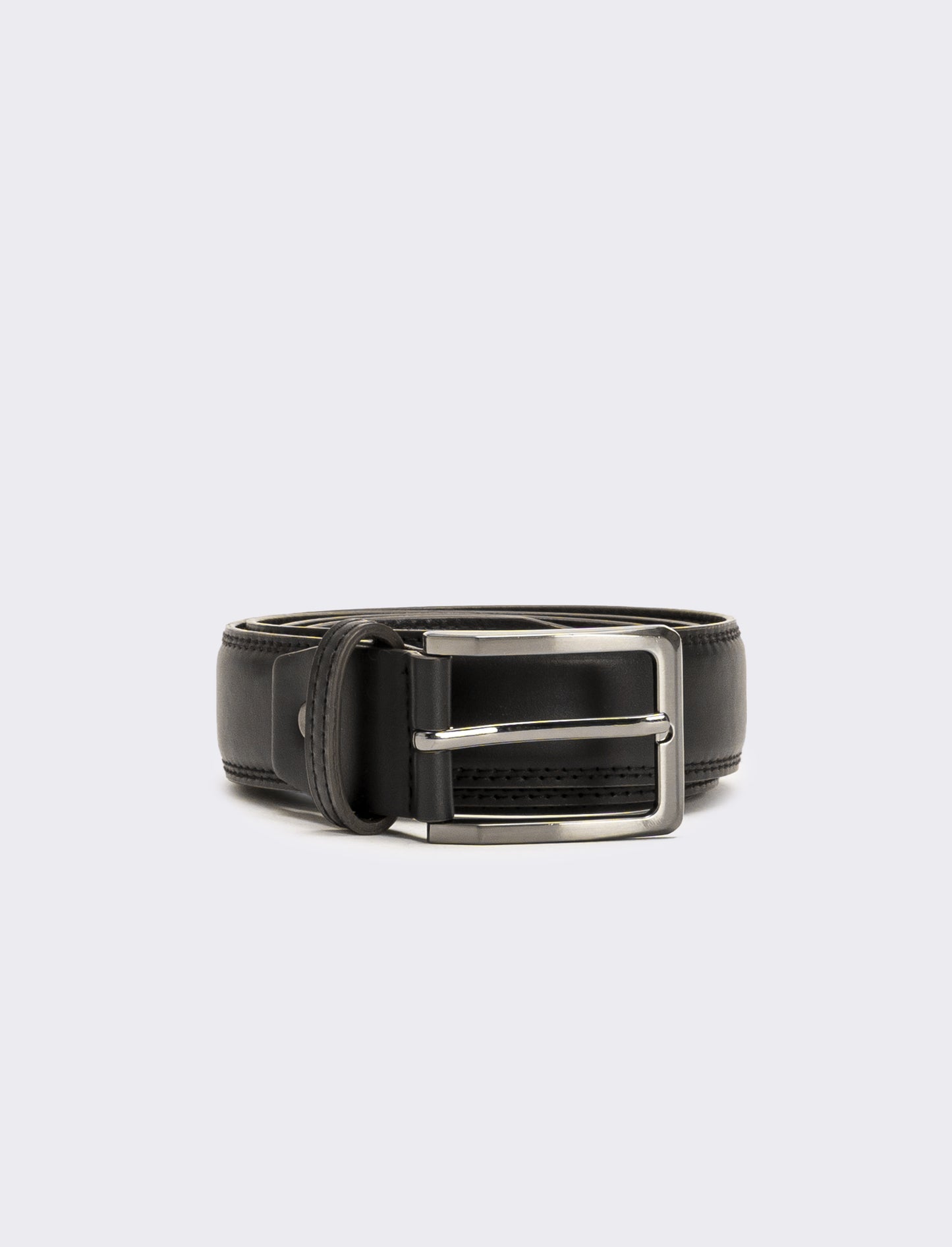Cintura uomo basic bombata h 3,5 cm - Nero