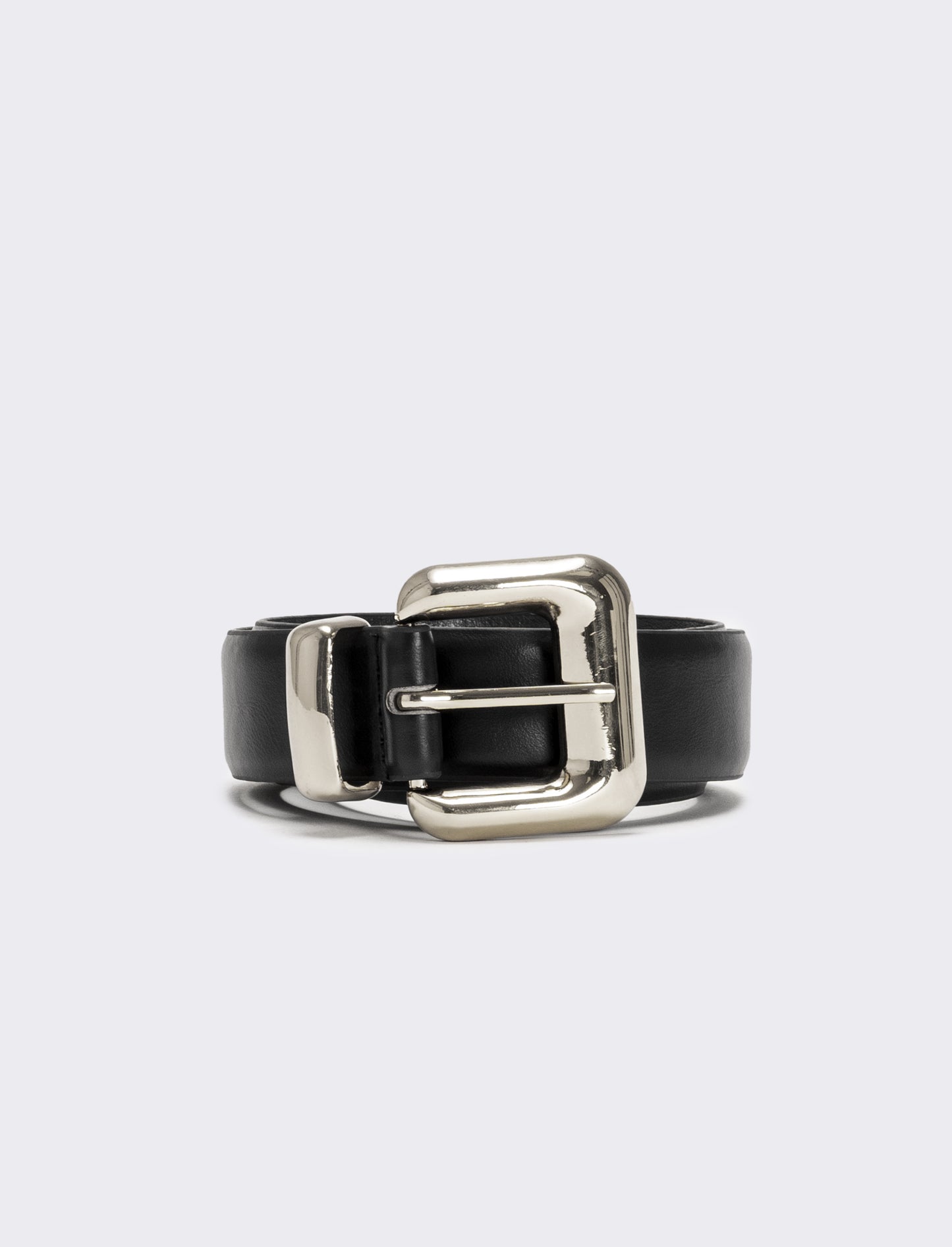 Cintura donna basic con passante in metallo - Nero