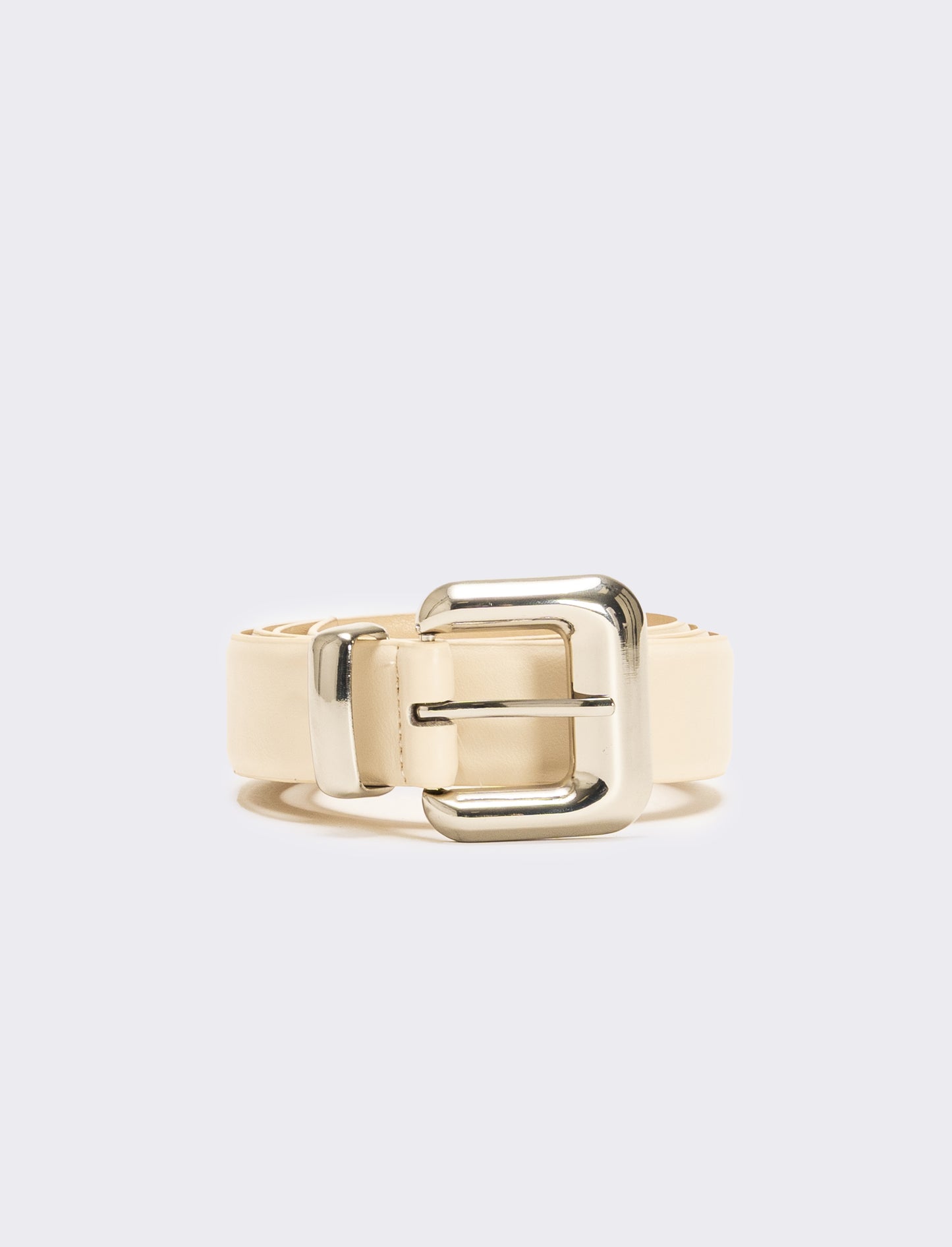 Cintura donna basic con passante in metallo - Beige