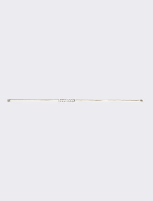 Cintura donna elastica in metallo con fibbia strass - Argento