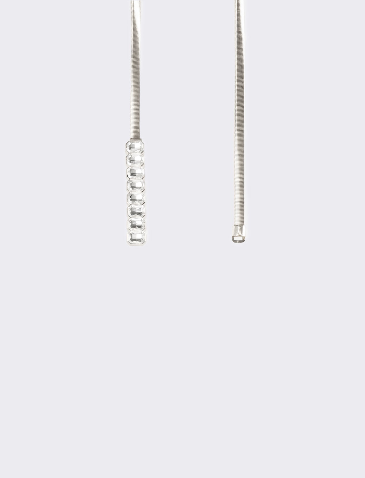 Cintura donna elastica in metallo con fibbia strass - Argento