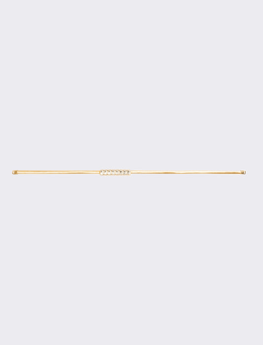 Cintura donna elastica in metallo con fibbia strass - Oro