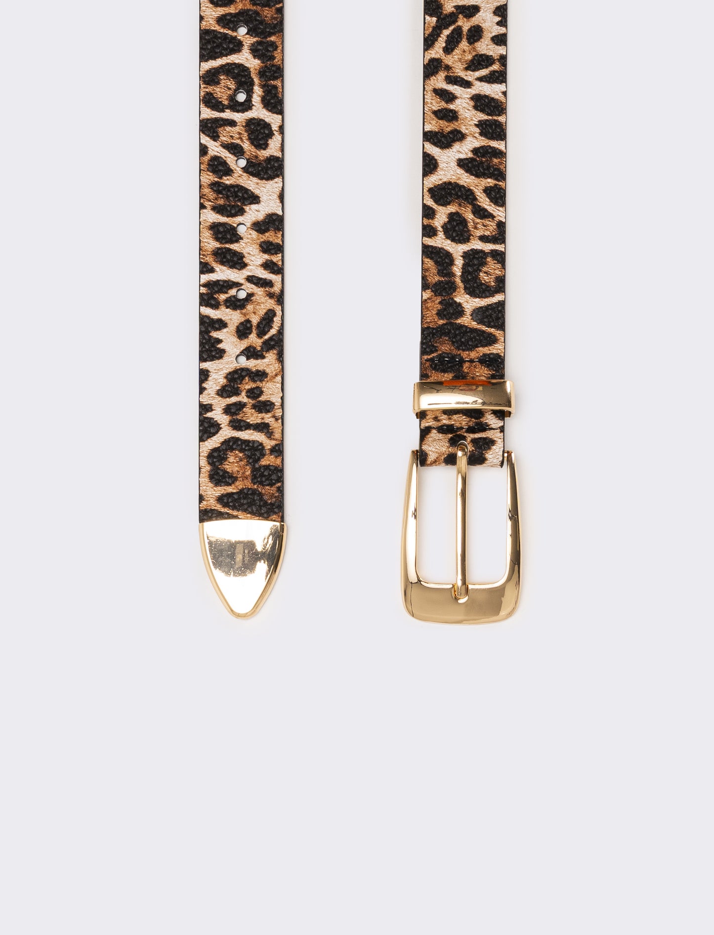 Cintura donna con passante e puntale in metallo - Leopardato