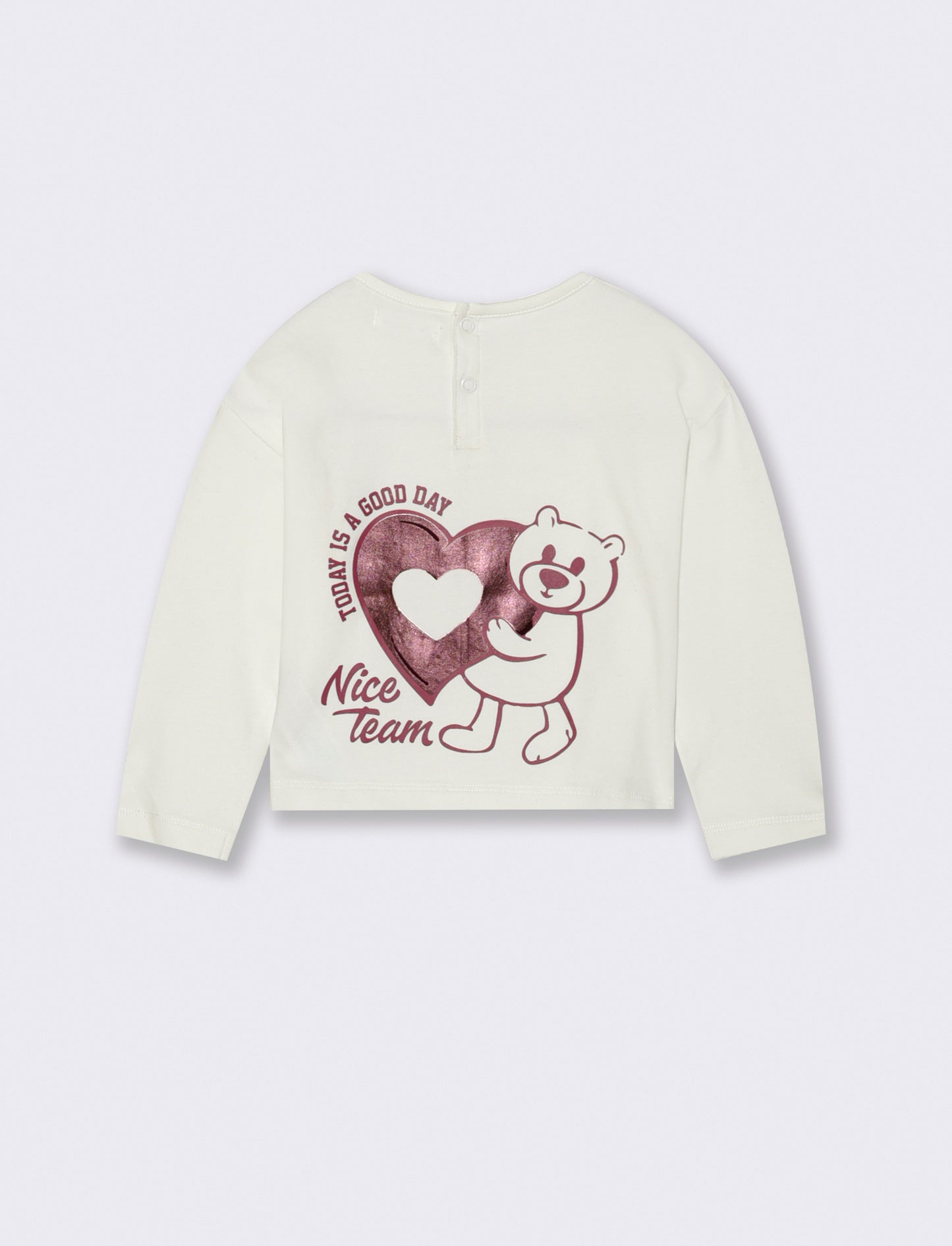 T shirt con stampa brillante - Bianco latte