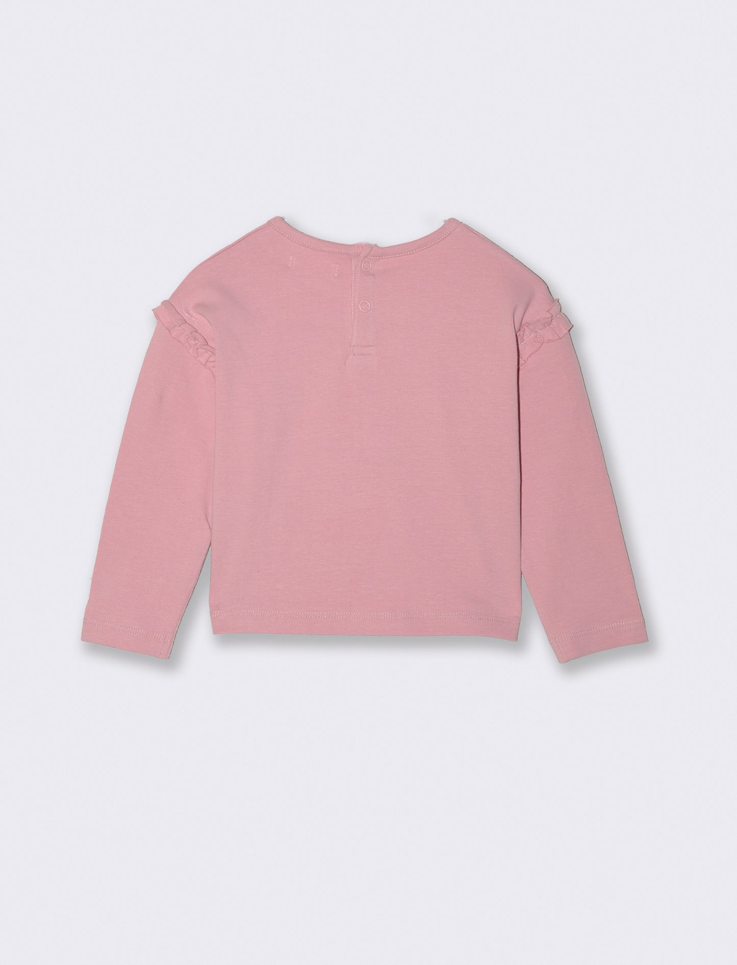 T shirt con stampa e rouches - Rosa
