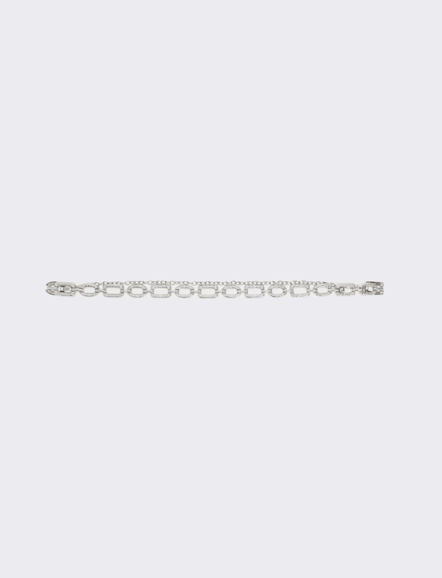 Cintura donna a catena in metallo effetto martellato - Argento