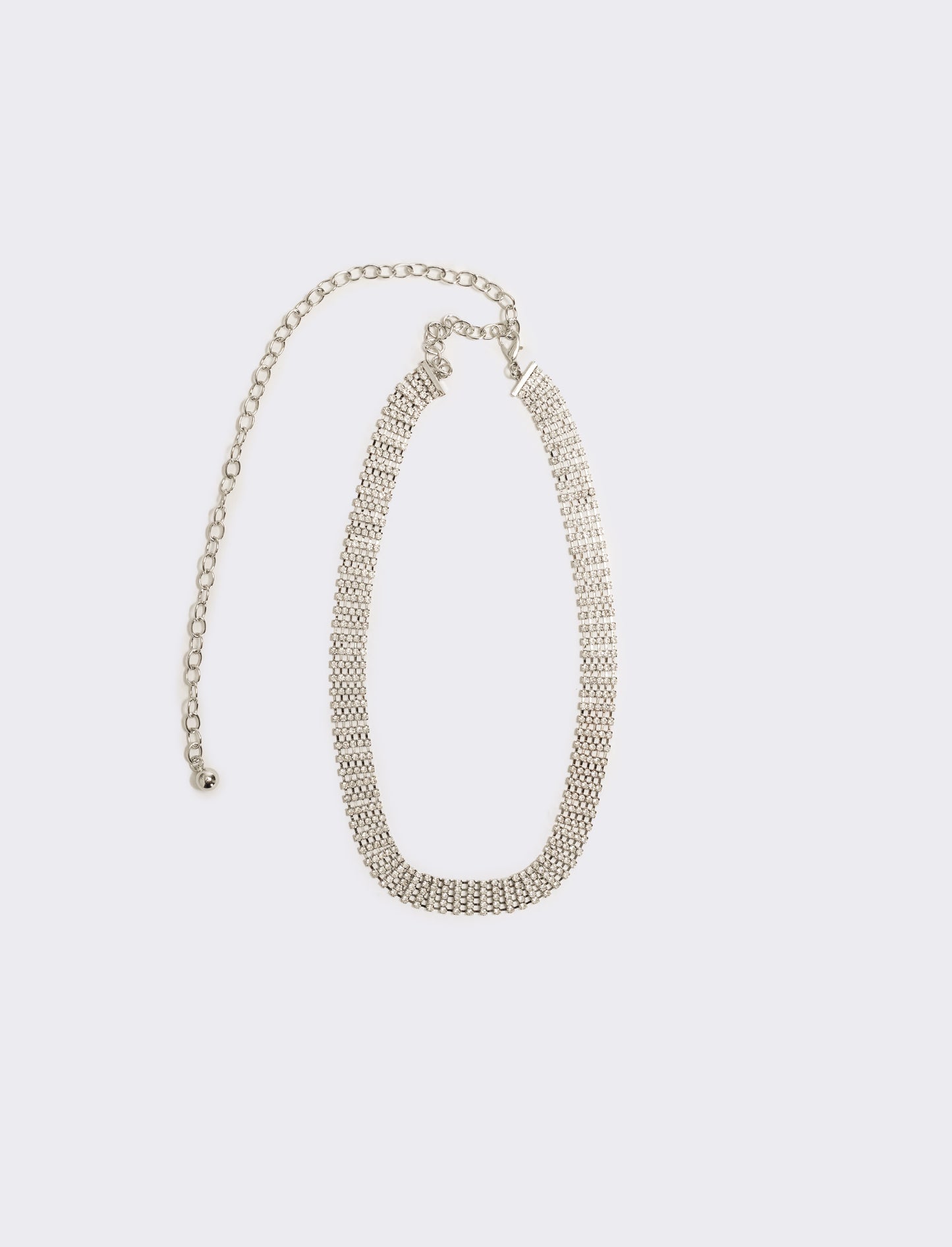 Cintura donna con strass e chiusura gancetto - Argento