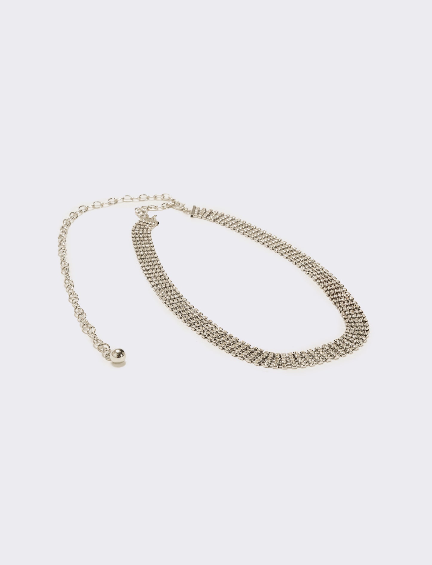 Cintura donna con strass e chiusura gancetto - Argento