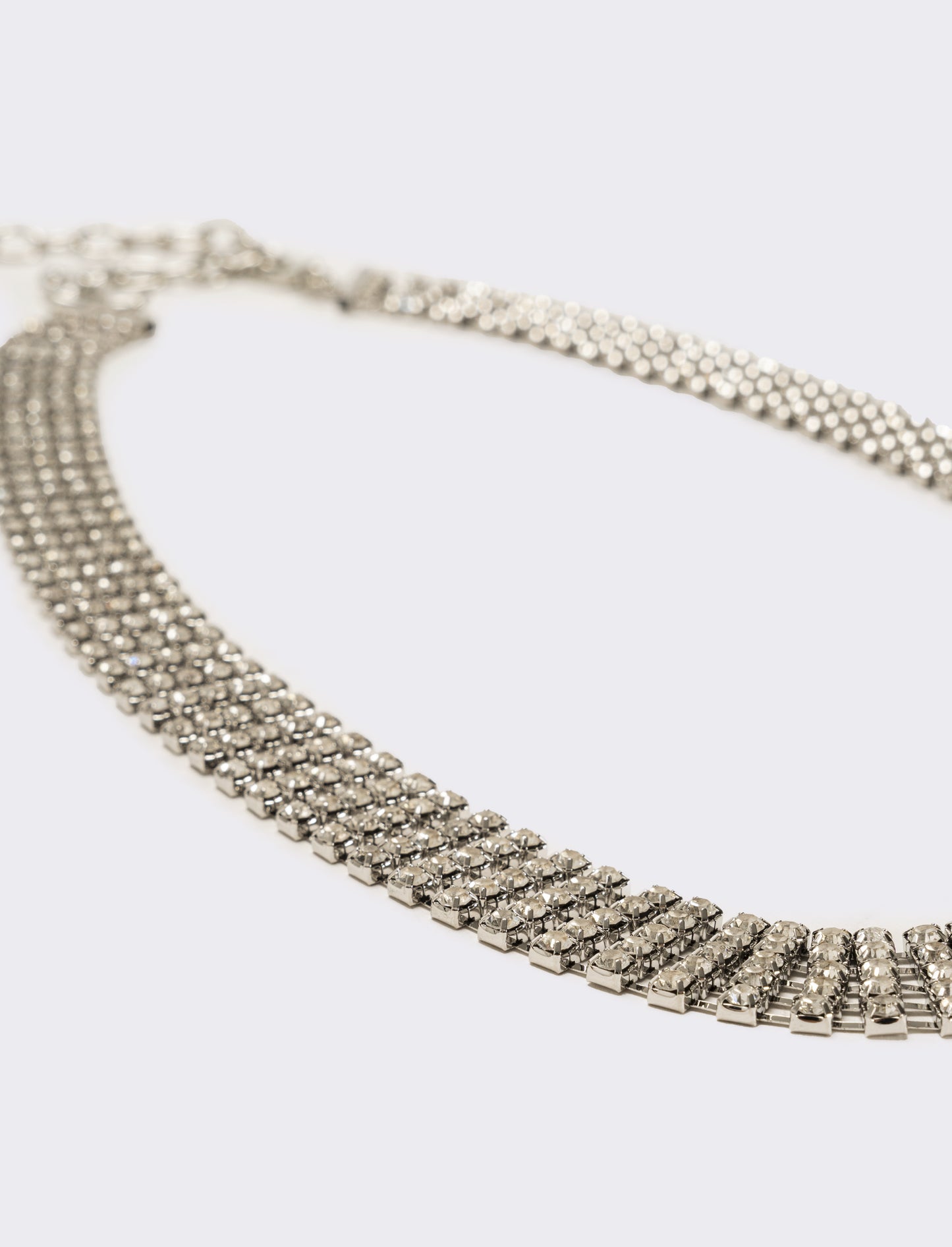 Cintura donna con strass e chiusura gancetto - Argento