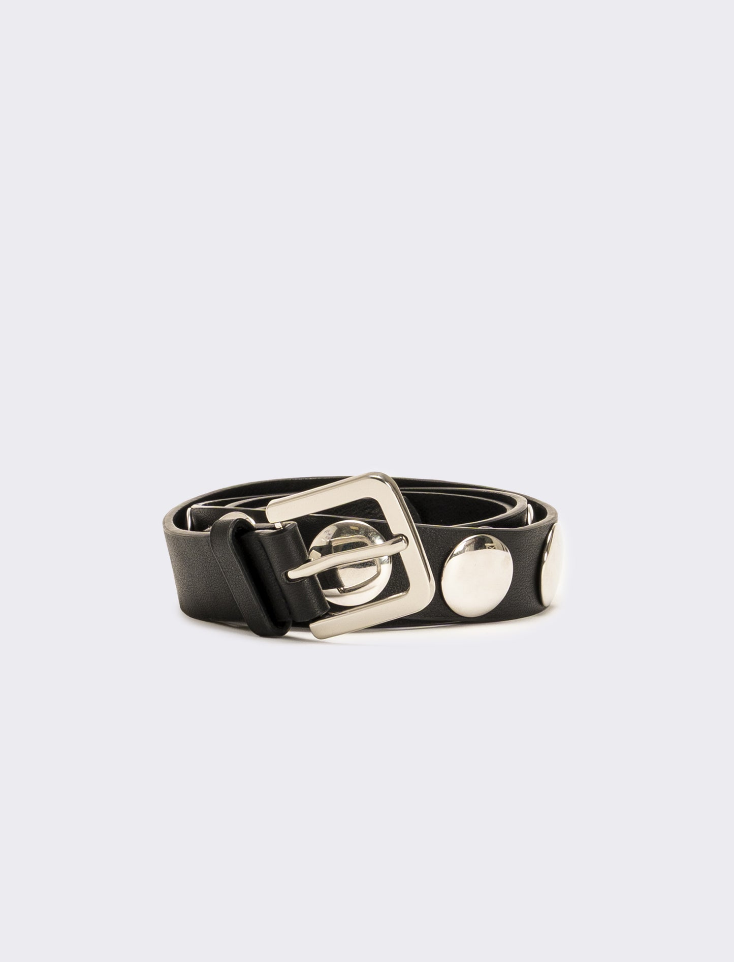 Cintura donna sottile con borchie - Nero-argento