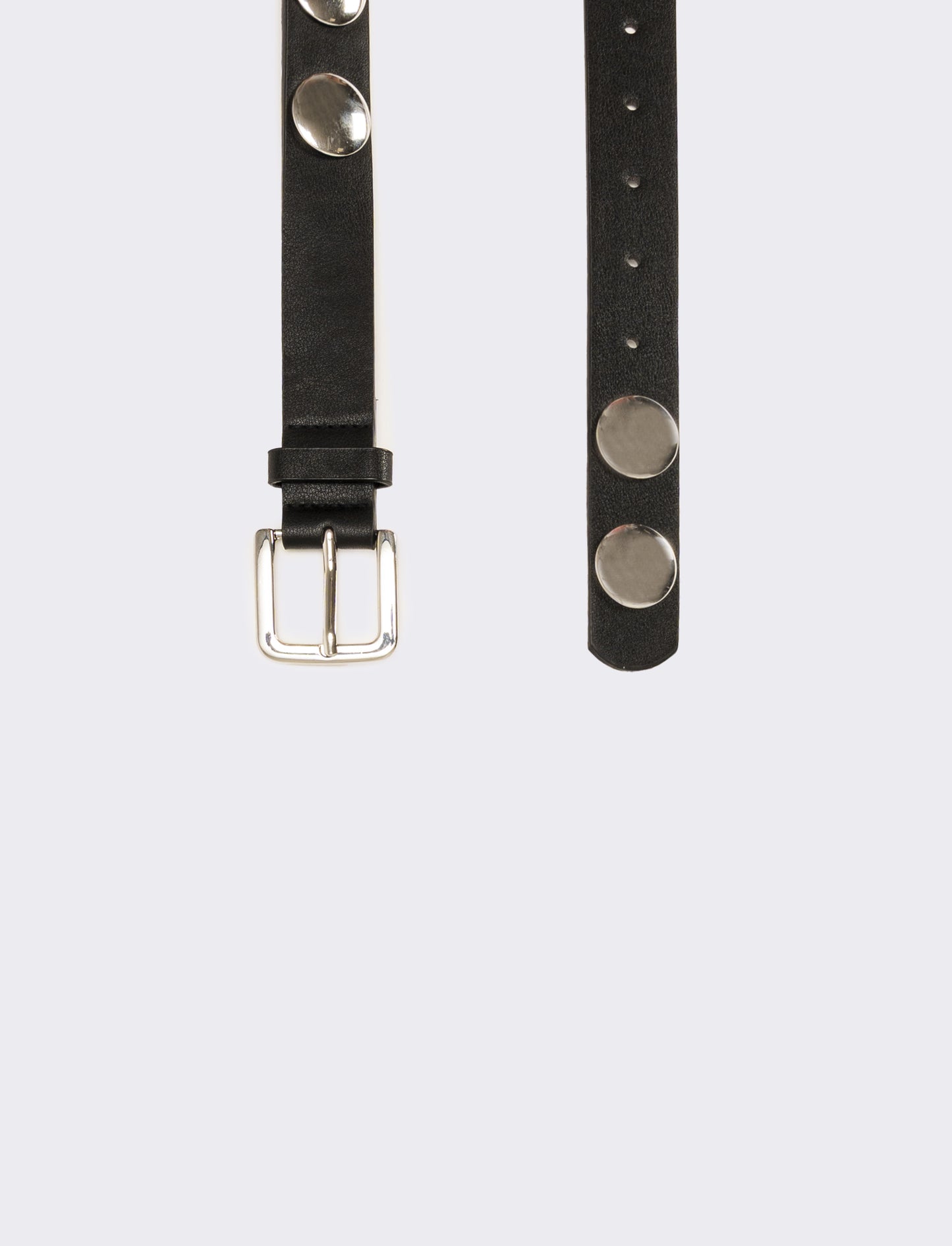 Cintura donna sottile con borchie - Nero-argento