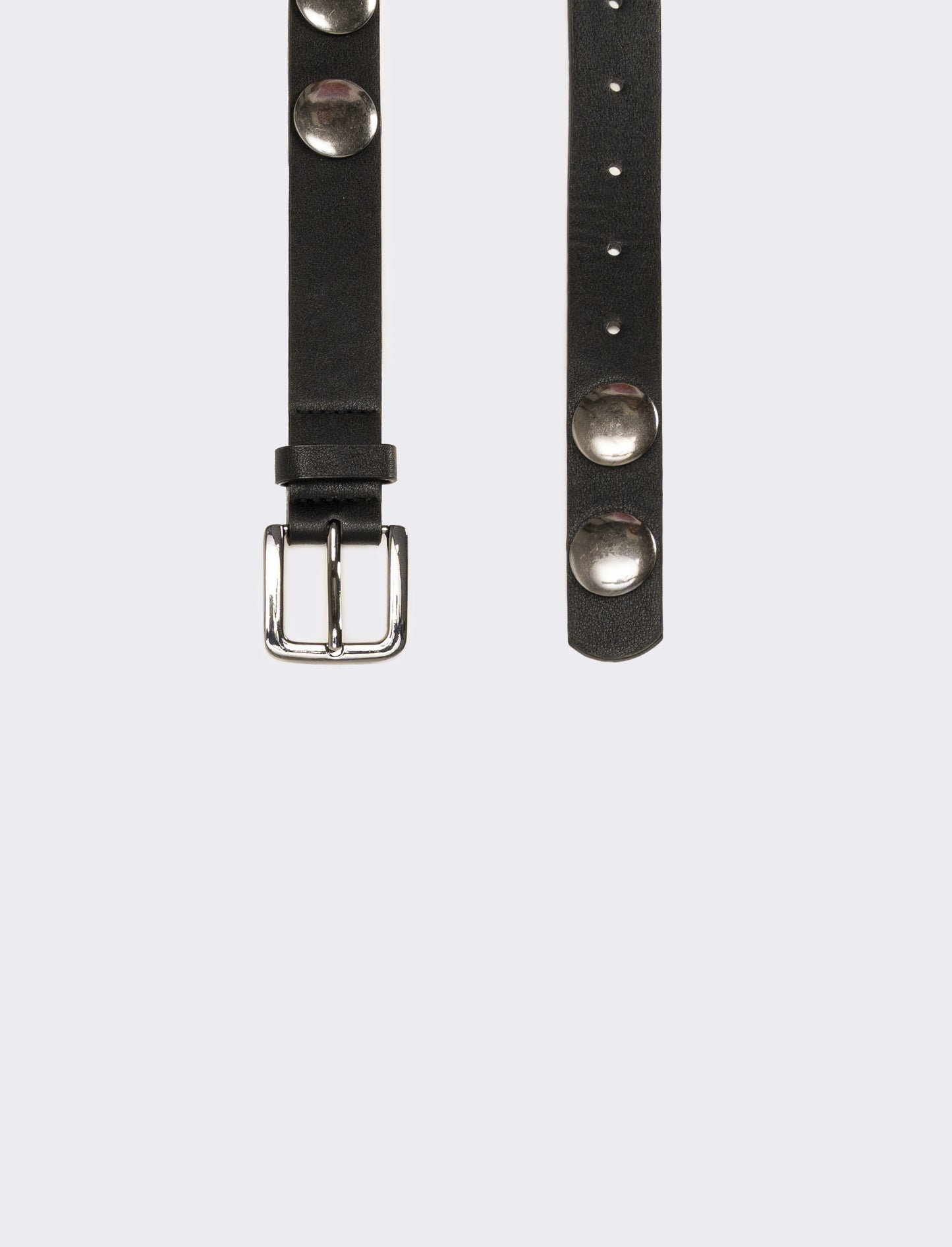 Cintura donna sottile con borchie - Nero