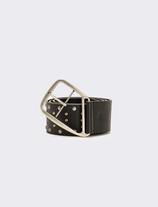 Cintura donna h 5 cm con borchiette - Nero